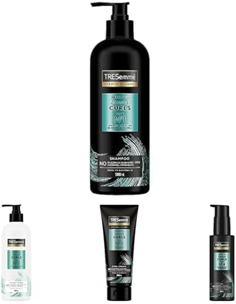 Tresemm&eacute; Smooth Curls Bundle, Shampoo, Conditioner, Hair Cream, & Serum with Argan Oil, to Define Curls & Tame Frizz