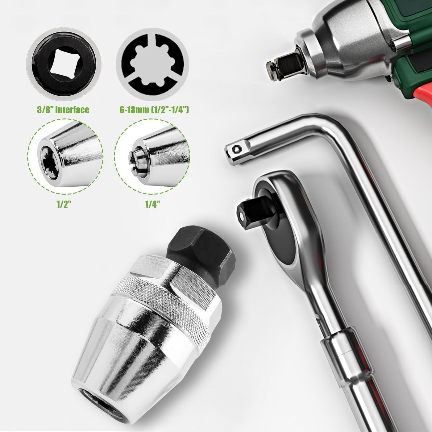 Damaged Bolt and Stud Extractor Tool, 3/8" Drive Broken Stud Remover Bolt Extractor Grips and Removes 1/4" (6Mm) to 1/2" (13Mm) Studs, Broken Bolt Remover Kit image number 3