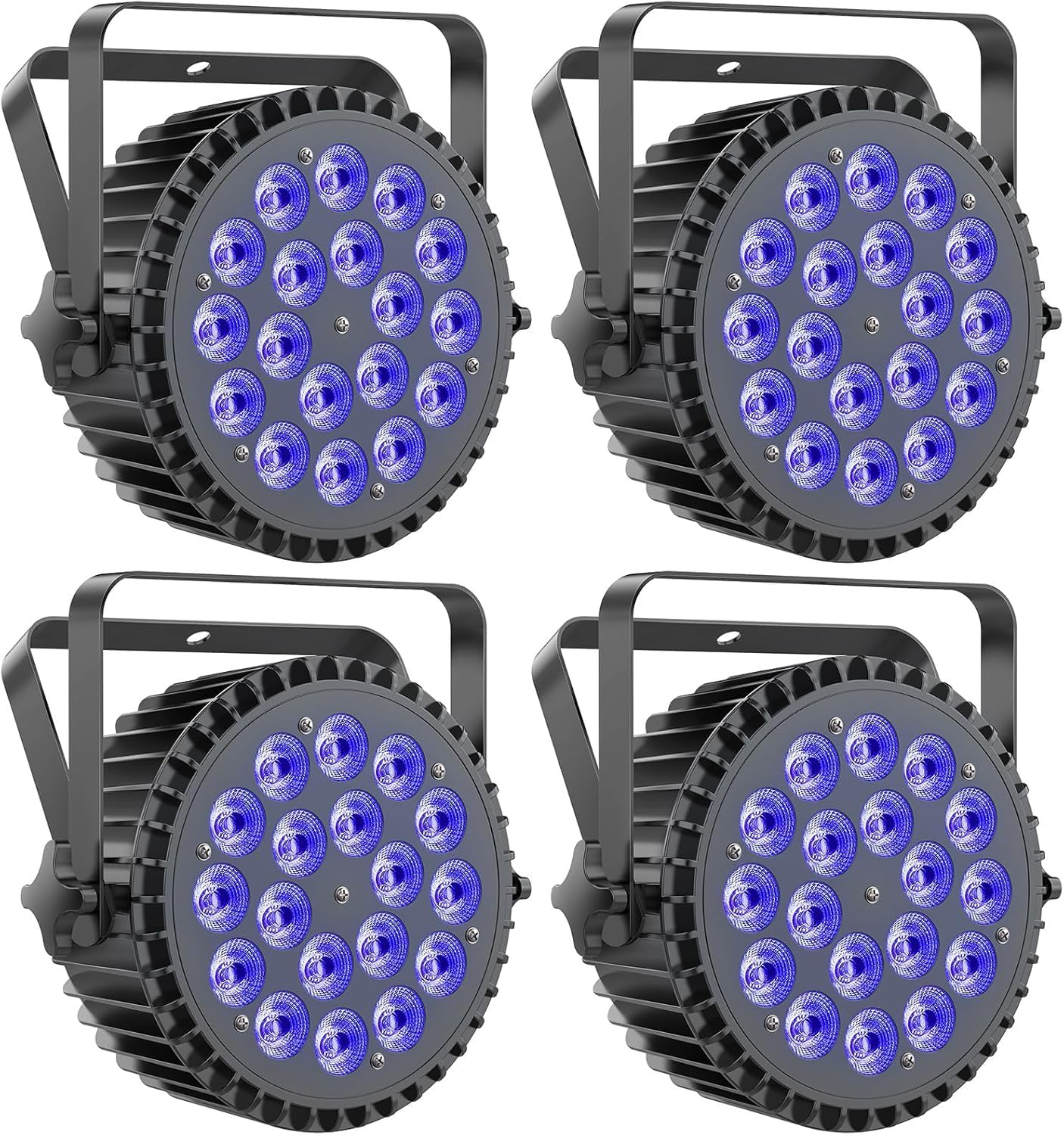 200W LED Par Lights RGBWA+UV 6-In-1 Stage Lights Par Can Lighting with DMX Control Sound Activated Uplights for Events DJ Wedding Party Church Live Show(4 Packs)