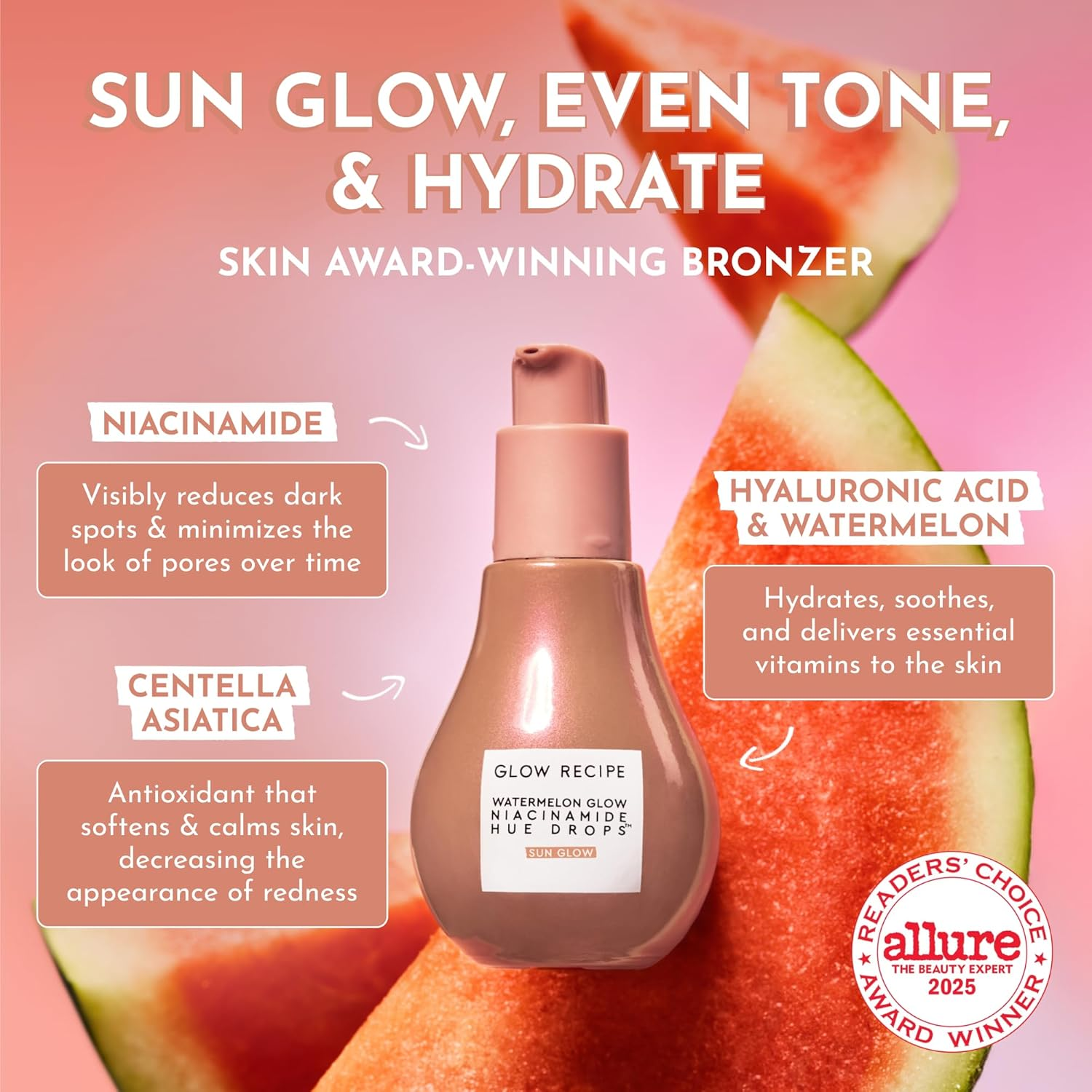 Glow Recipe Watermelon Glow Niacinamide Hue Drops Sun Glow Serum image number 3