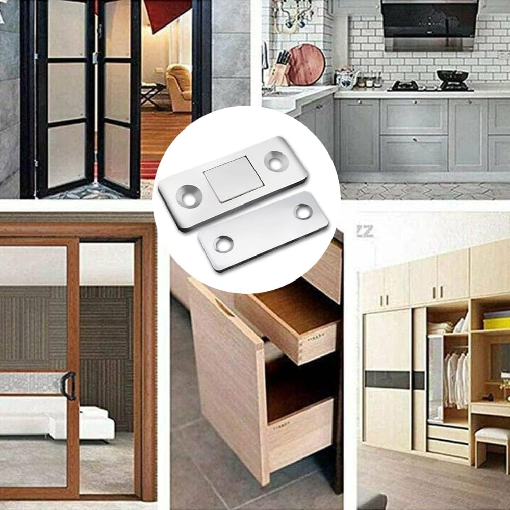 4 Pack Cabinet Magnetic Catch Strong Magnetic Door Catch for Sliding Door Window Kitchen Closet Cupboard Closure Door Closer image number 1