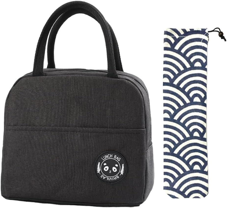 Insulated Lunch Bag Tote Bag for Women Wide Open Insulated Cooler Bag Water-Resistant Thermal Leak-Proof Lunch Organizer for Men Girls Children Outdoor Picnic Work (Plume)