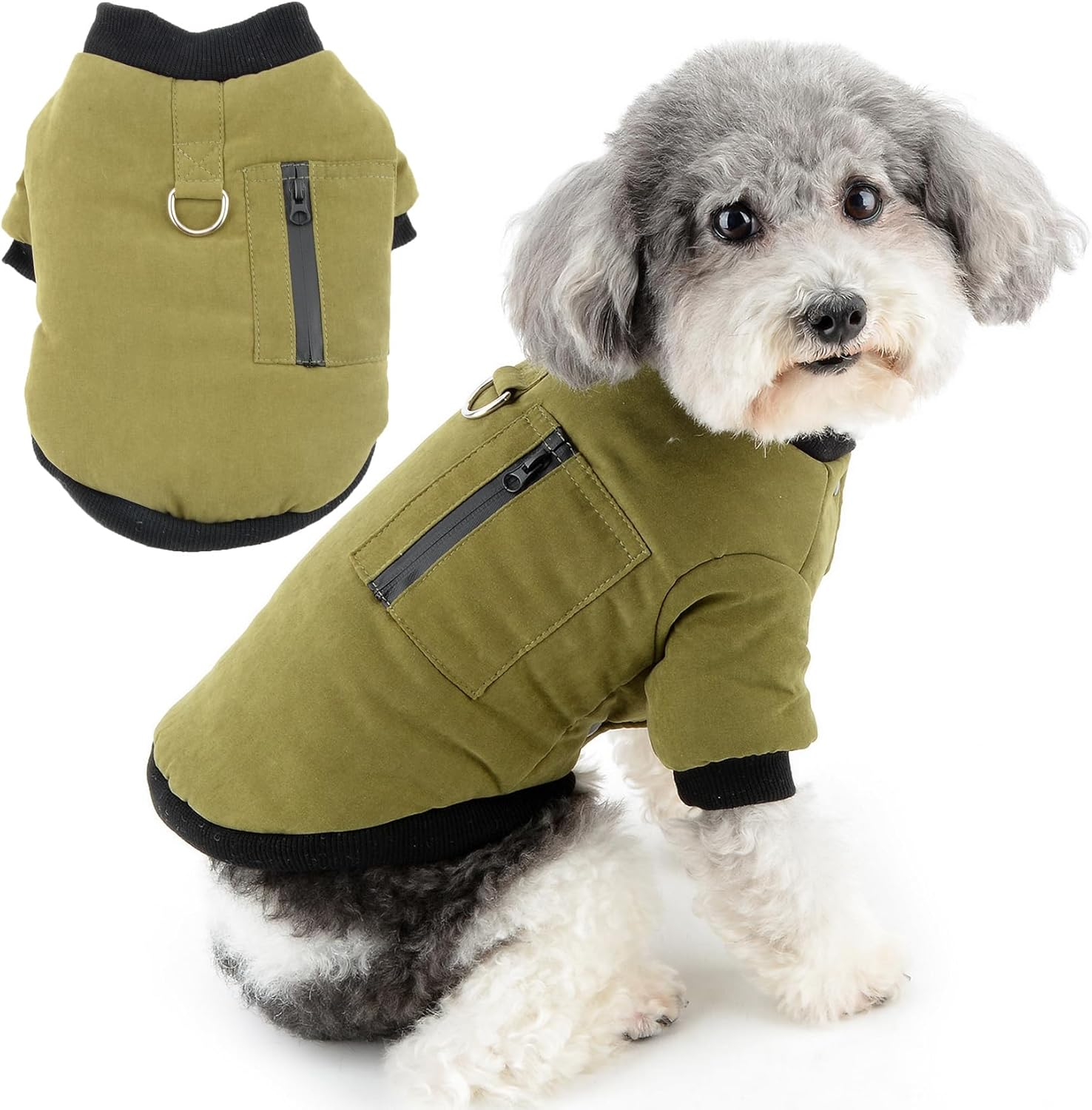 Zunea Dog Winter Coats for Small Dogs Soft Warm Fleece Lined Puppy Clothes with D-Ring Cold Weather Pet Girl Boy Apparel Windproof Coat with Zipper Pocket Chihuahua Yorkie Clothing Blue XL