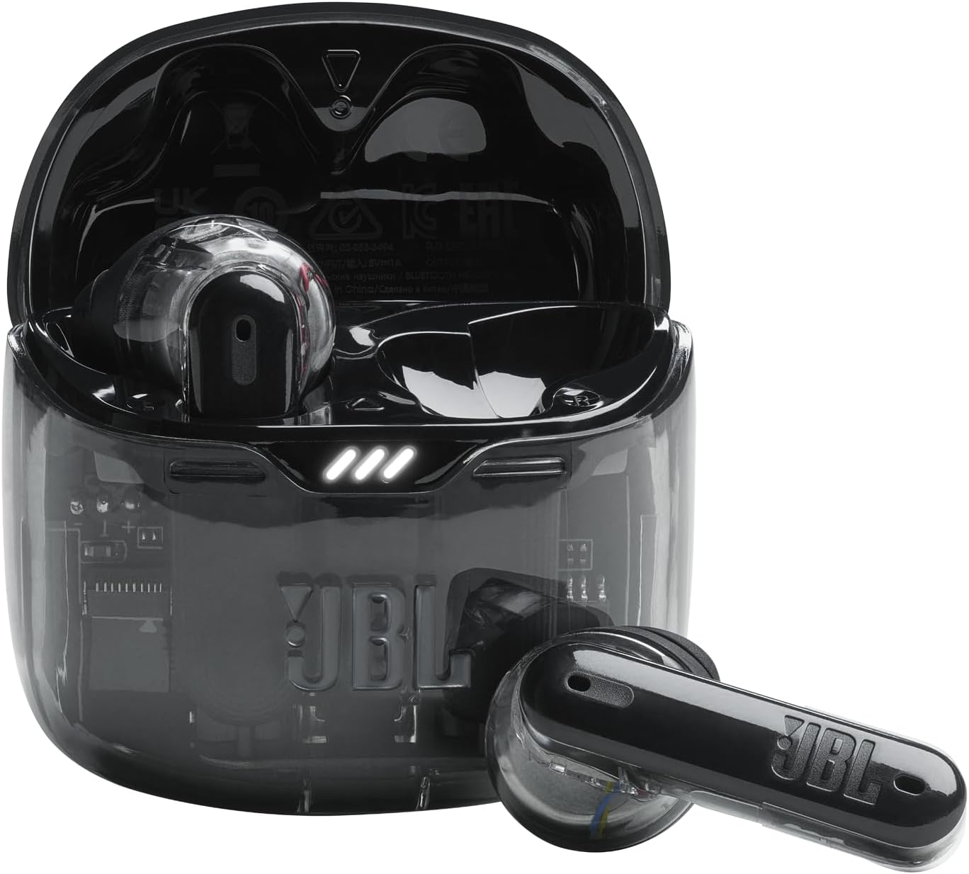 JBL Tune Flex, JBL Pure Bass Sound, Active Noise Cancelling with Smart Ambient, 4 Mics for Perfect Calls, up to 32 Hours of Battery Life, Water Resistant & Sweatproof, Black Ghost