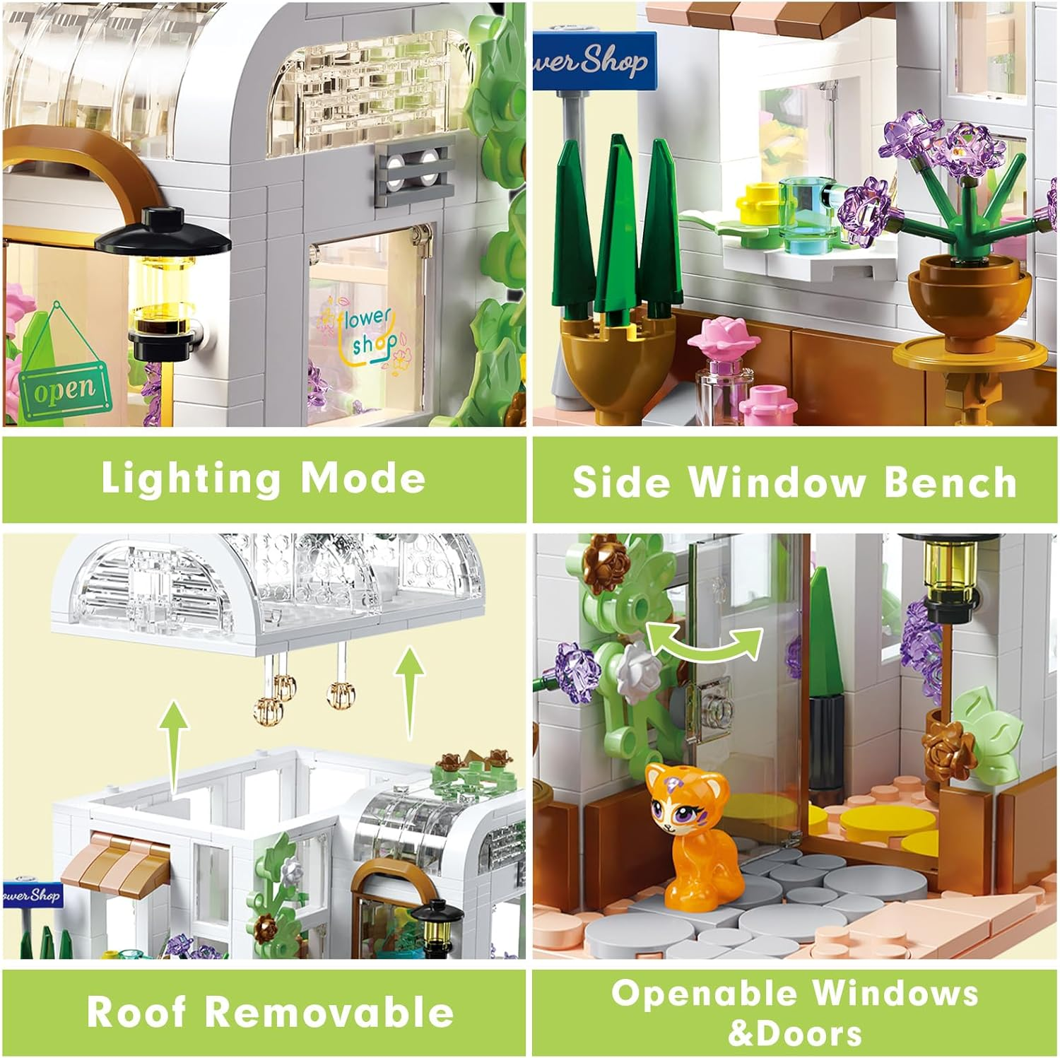 Girl Toys Flower House Building Block Set, Creative Building Playset with LED Light, Exquisite Creative Friends Architecture Model Sets, Toys for Girls Christmas Birthday Toys for Girls 6-12 (561 PCS) image number 2