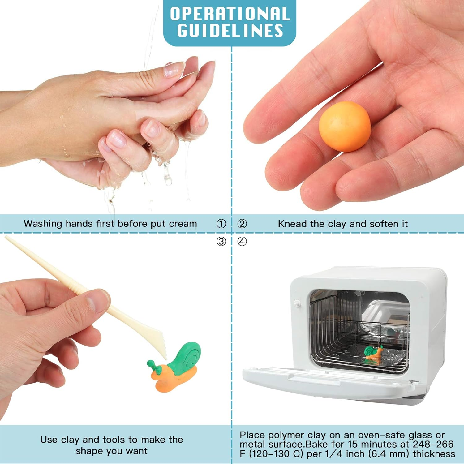 Aestd-St Polymer Clay Kits, 85 Colors Oven Bake Modeling Clay for Kids, Holiday Present for Children and Artists. image number 4