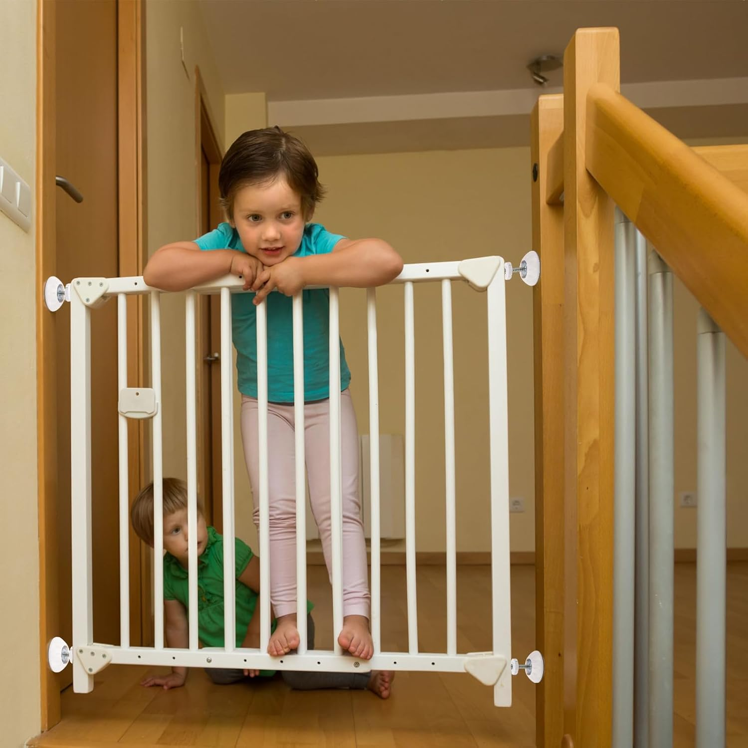 4Pcs Spindle Rods Gate Threaded Spindle Rods Anti-Slip Gates Accessory Screw Bolts Kit with Wall Fixer for Pressure Mounted and Pet Gates (4) image number 4