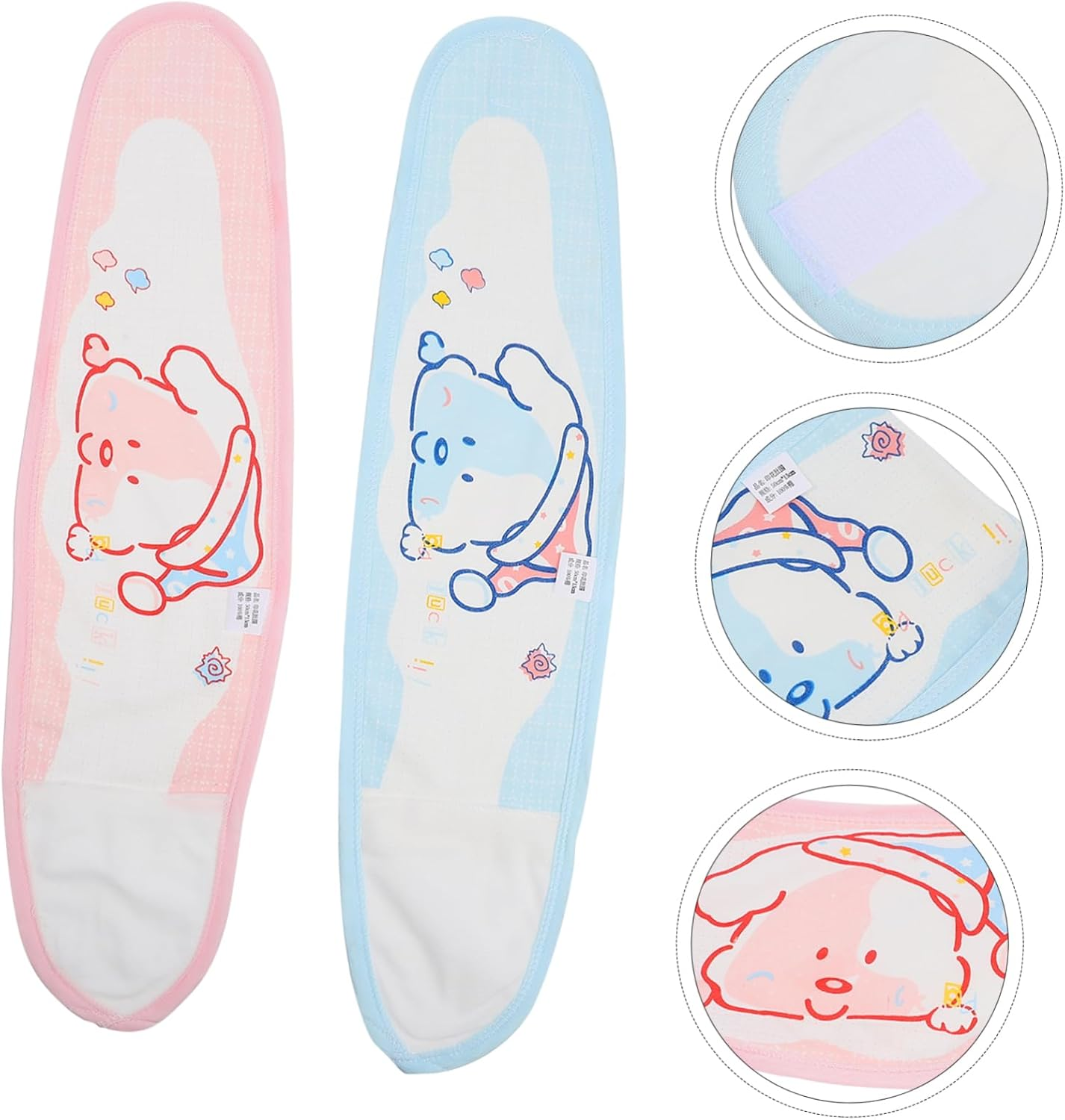 2Pcs Cotton Baby Navel Bands Newborn Belly Belts Soft Breathable Infant Belly Band Set for Newborns Pink and Blue Baby Protection and Comfort image number 5