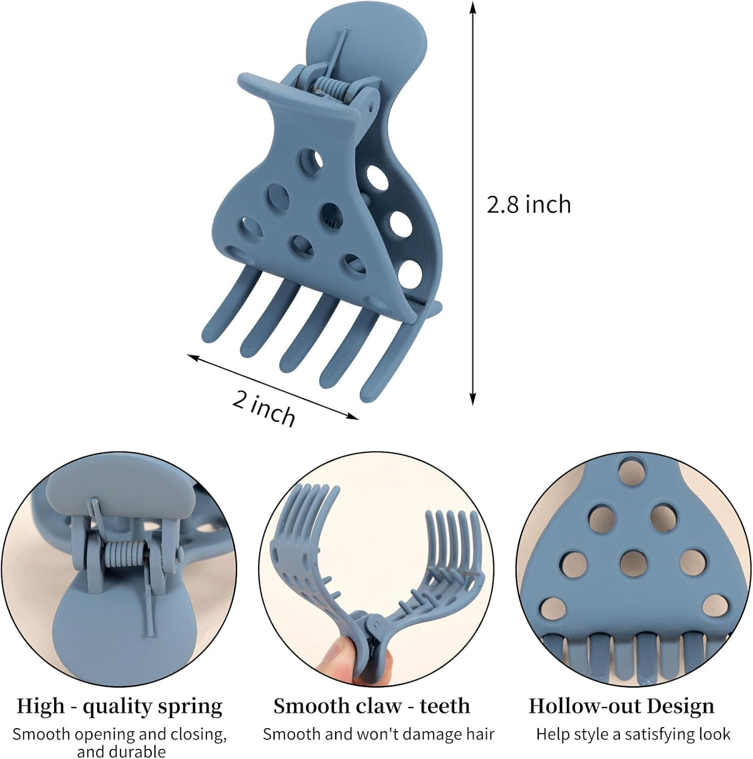 Jaw Clamps Volume Curly Hair Claw, 6Pcs Anti-Slip and Anti-Wrinkle Volume Root Clips, No Crease Hair Root Lifting Clips for Natural Volume Curls image number 3