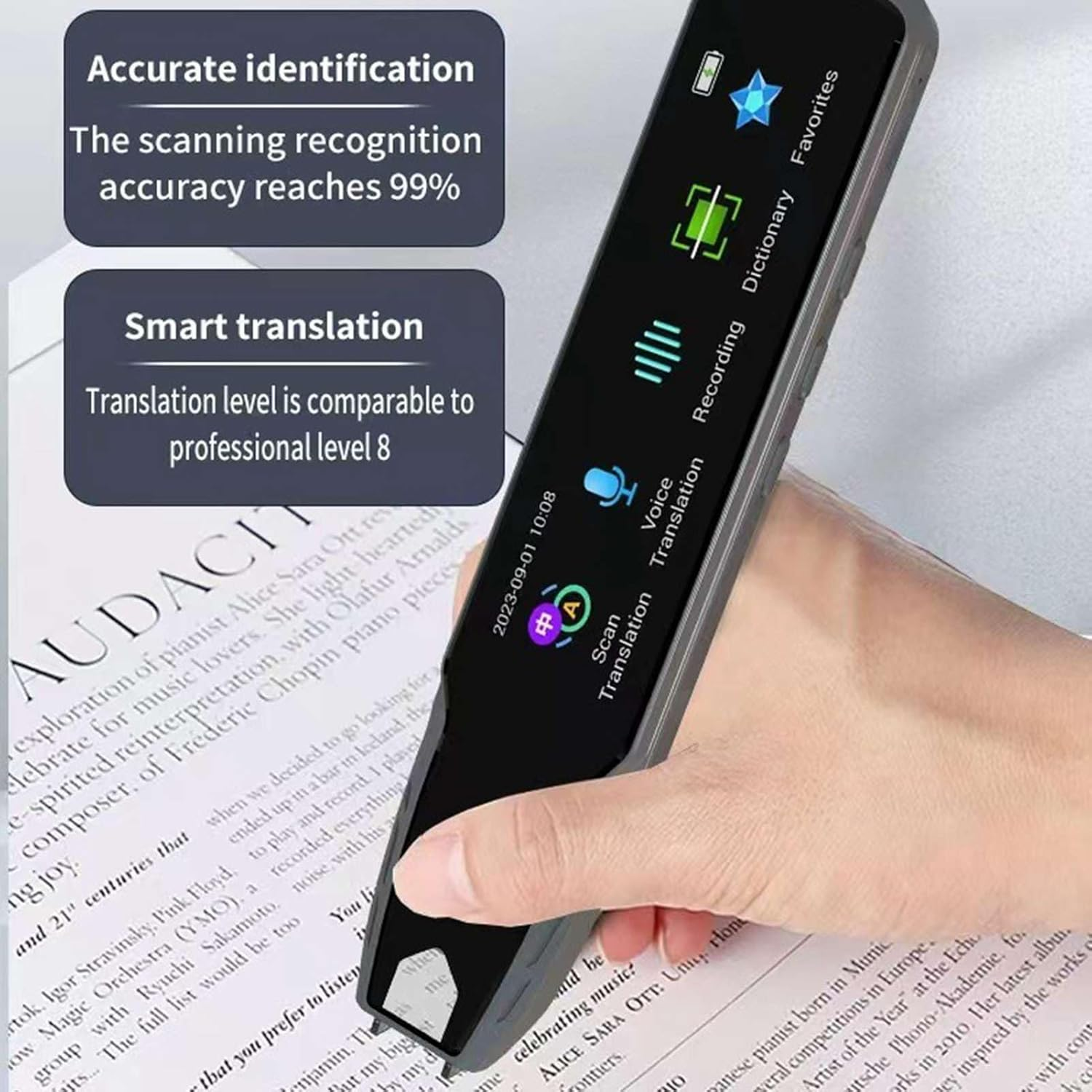 Translator Pen Scanner, Language Translator Device Text to Speech Device for Dyslexia, 240 Dictionary, Translation, Scanning, Recording Pen Translator for Languages Online