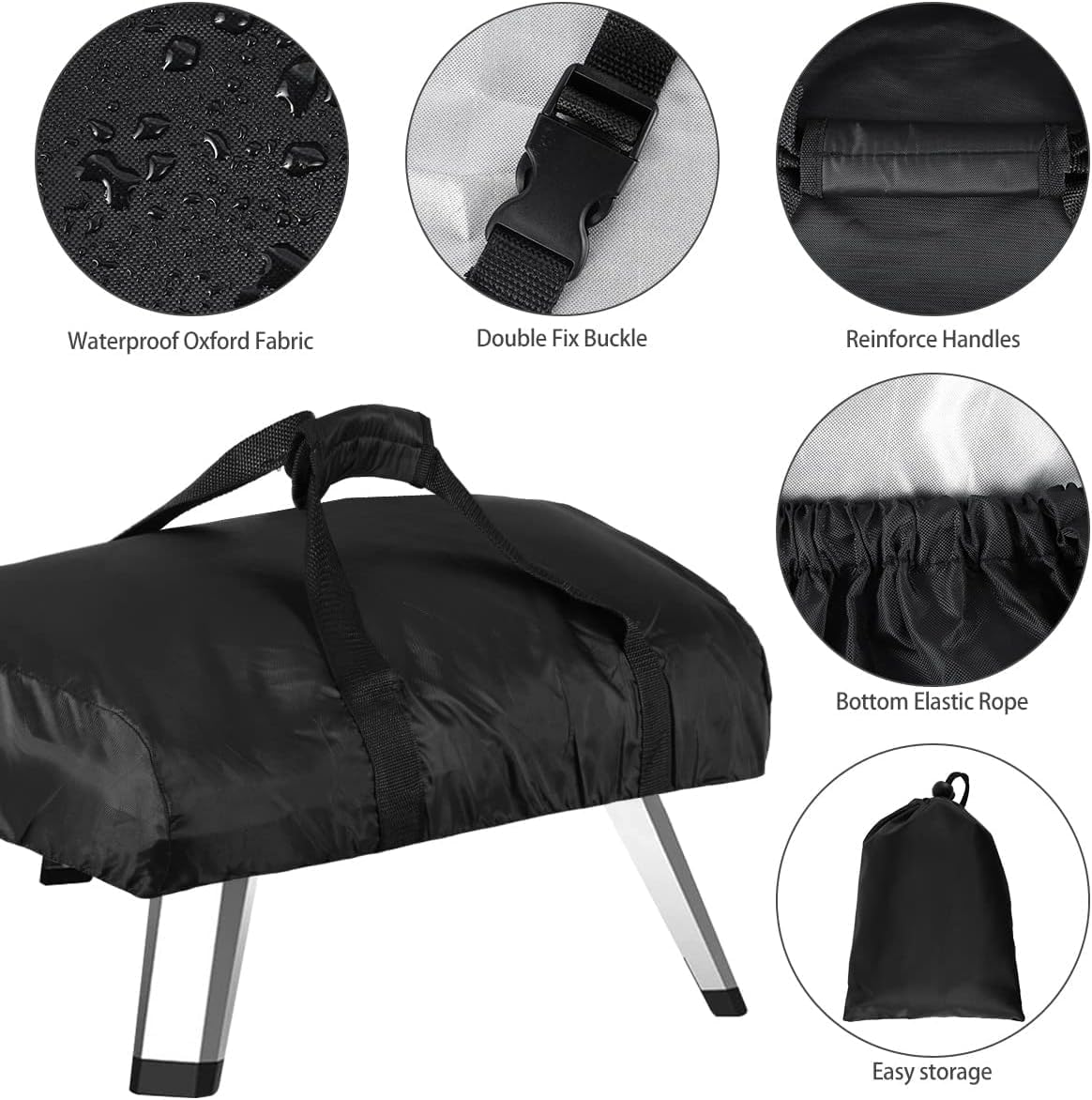 Pizza Oven Cover for Ooni Koda 12 Pizza Oven, Outdoor Portable Pizza Oven Protective Cover, Waterproof Pizza Oven Carry Cover Bag Weather Resistant Pizza Oven Accessories (S) image number 4