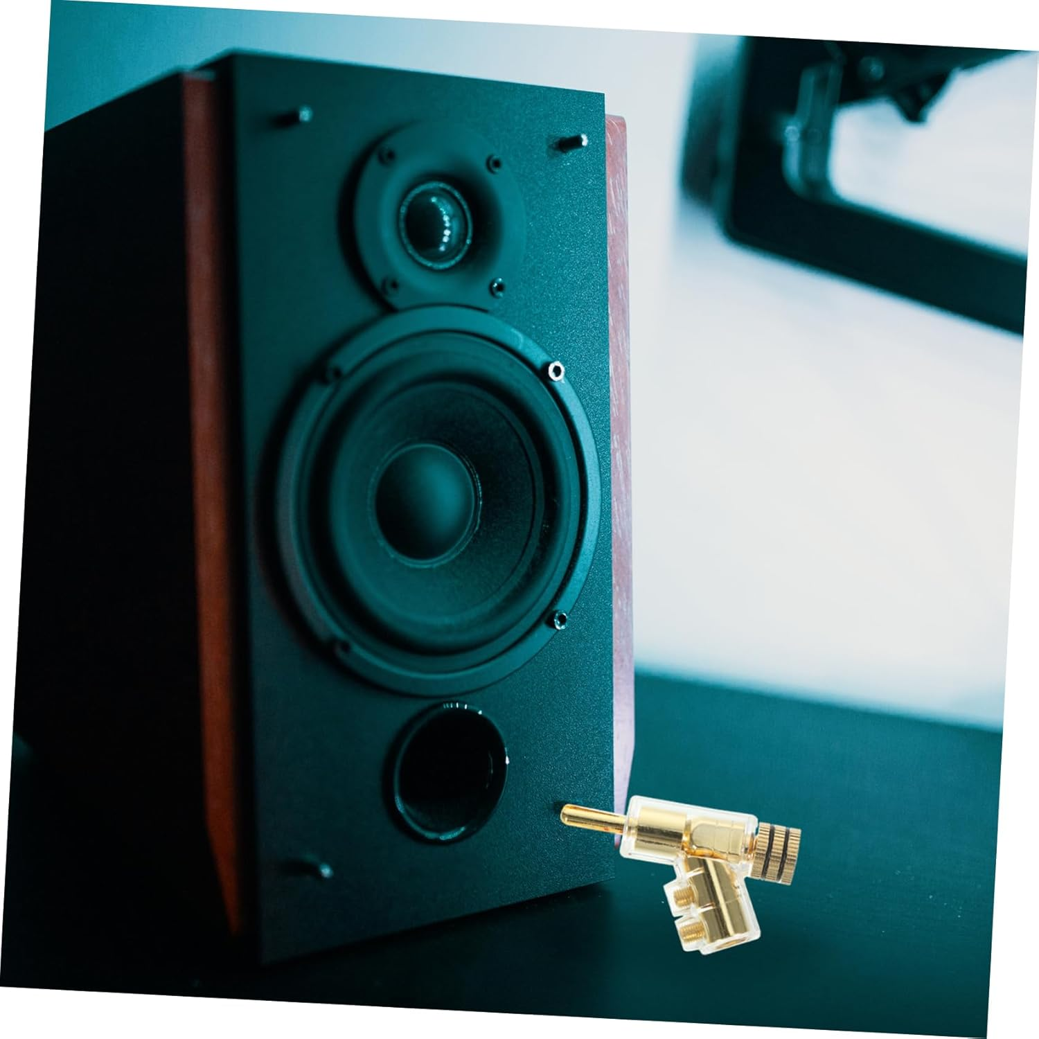 WOFASHPURET 2Pcs Gold-Plated Locking Banana Plug Connectors for Speaker Wire and Amplifier, Angled 45-Degree Solderless Audio Terminals Compatible with Home Theater and Hifi Systems - Silver image number 5