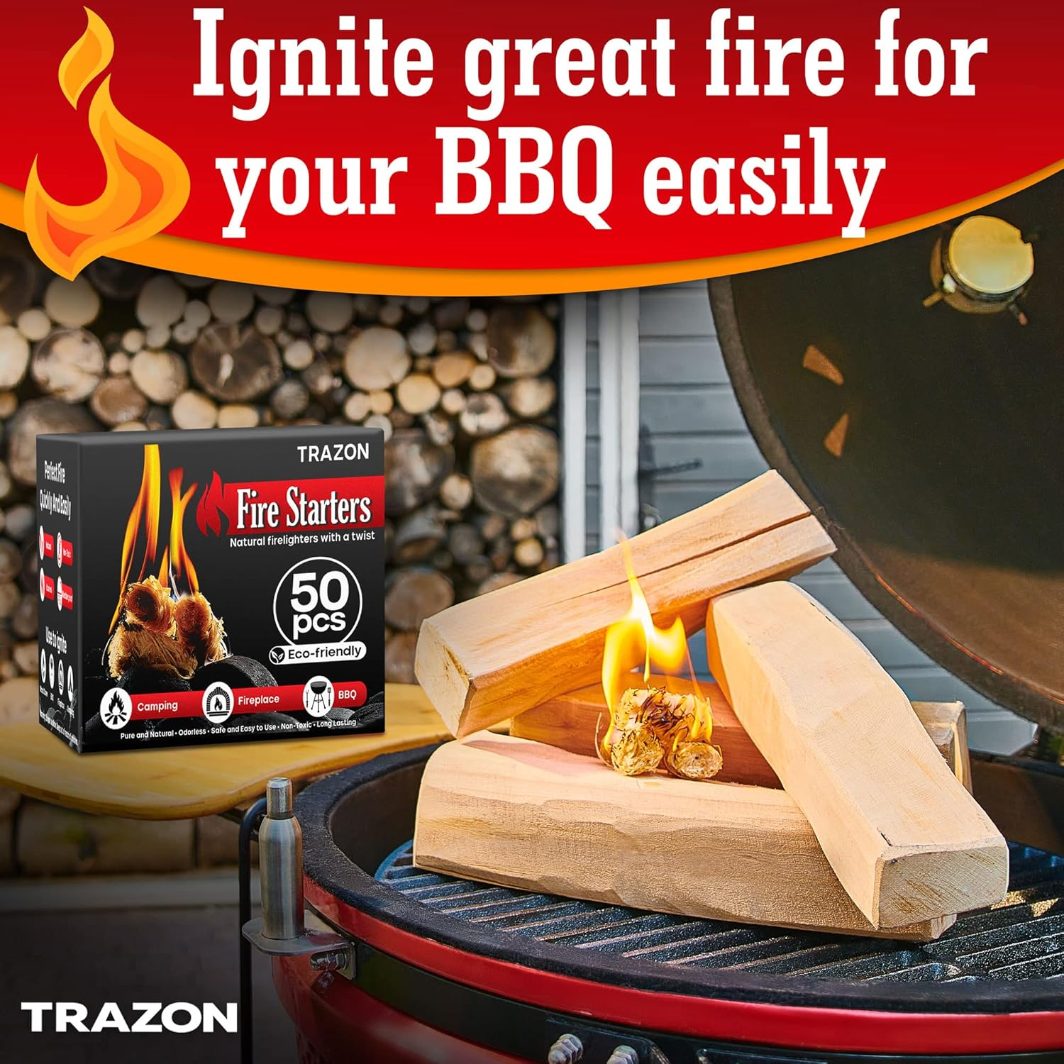 All Natural Wood Fire Starters: Fireplace Camping Charcoal Starter Grill BBQ Chimney Wood Stove Campfires Fire Pit. Fatwood Sticks. Camp Firestarter, Fire Tools. Fire Starter Outdoor/Indoor/Travel image number 6