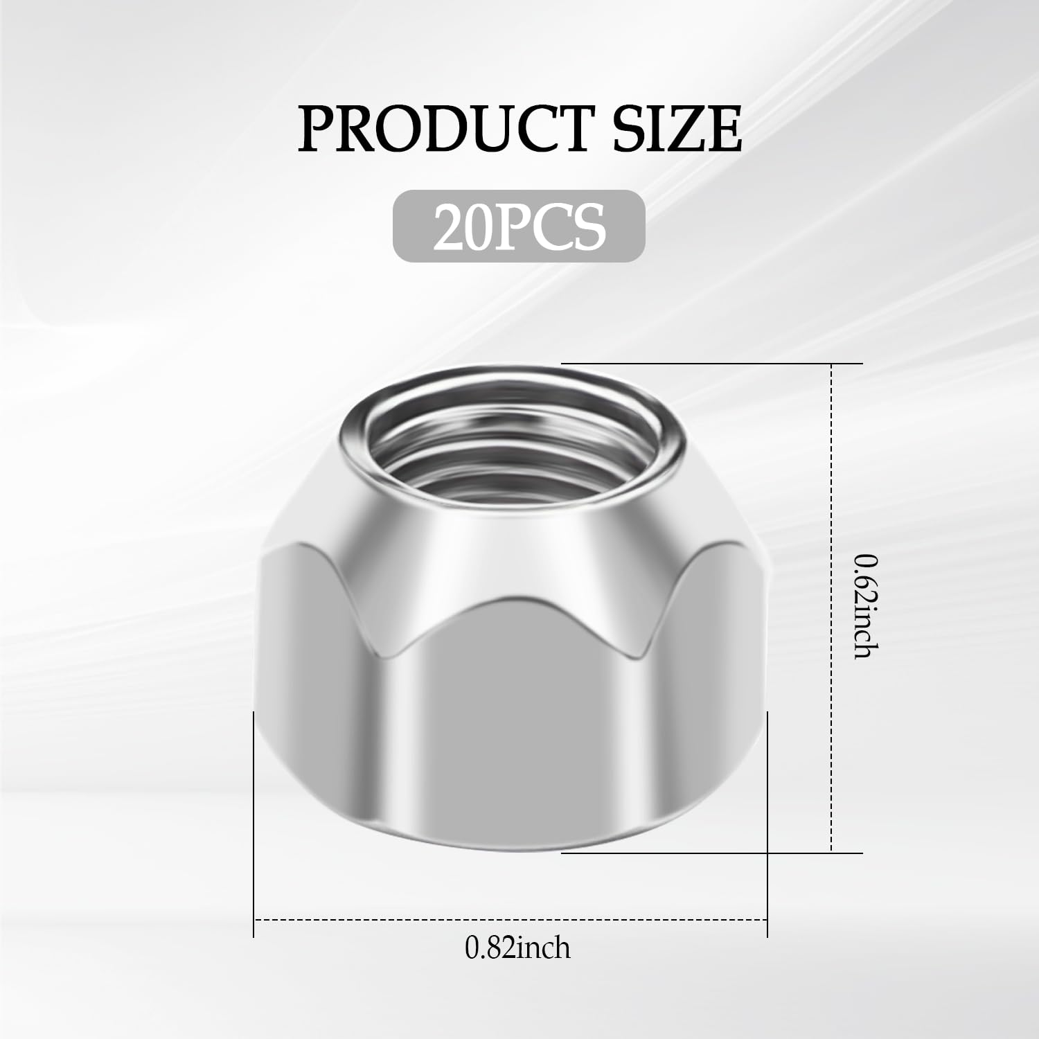 20PCS 1/2 20 Lug Nuts Set,Carbon Steel Open Hex Trailer Lug Nuts for Wheel Hubs,Perfect Wheel & Tire Lug Nuts Replacement Car Accessories for Trailer Car Truck (20PCS) image number 6