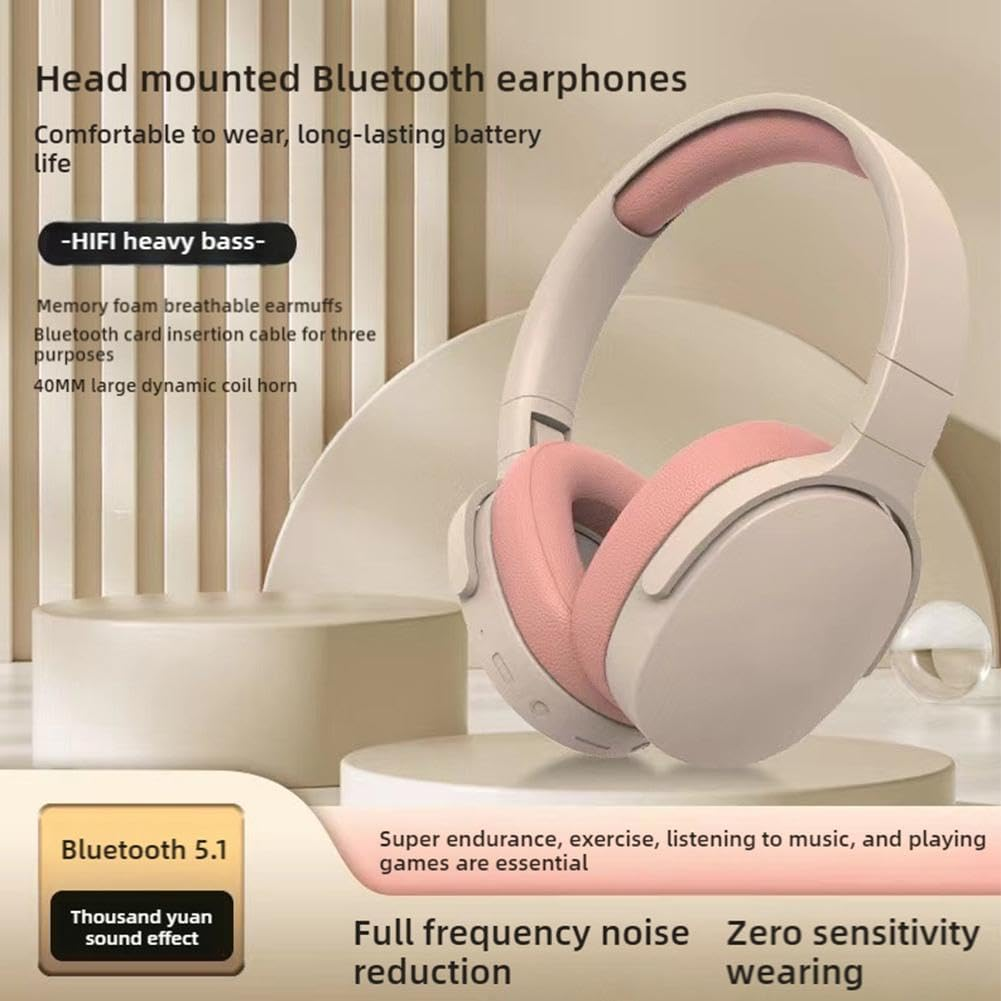 Wireless Bluetooth Headphones, Head Mounted Bluetooth Earphones Wireless, Comfort Heavy Bass Earphones, and Long Battery Life, Providing a Comfortable Wearing Experience (Blue) - Black image number 7