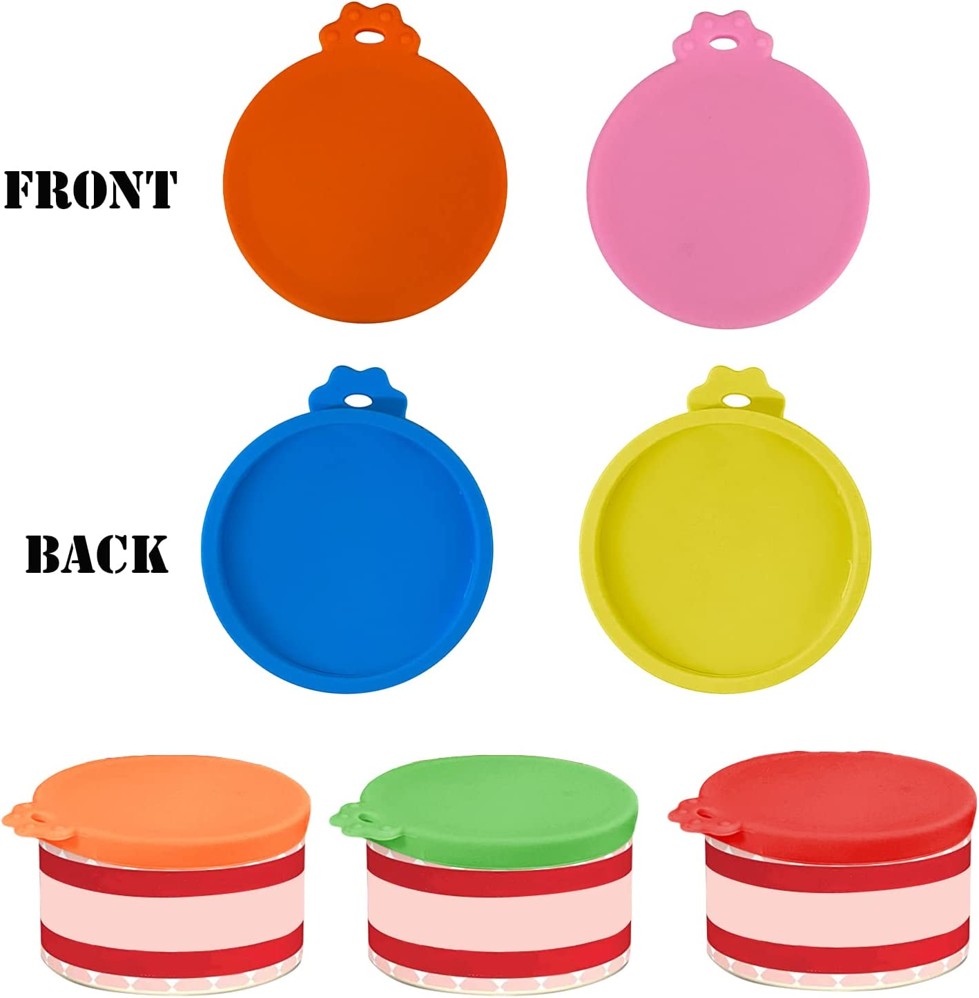 AQSXO 4 Pcs Silicone Small Pet Food Can Lids Covers for 3 Oz & 2.5 Oz Cat Food Cans image number 3
