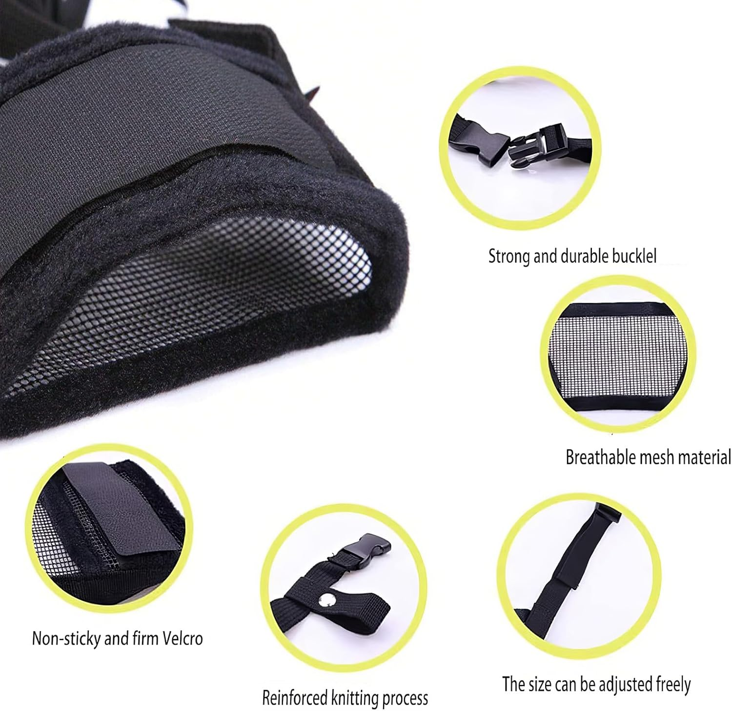 RTRTGS Nylon Muzzle for Dogs, Adjustable Loop, Breathable, Safe, Quick Fit for Small, Medium Dogs, Prevents Biting, Chewing and Barking (L, Black) image number 5