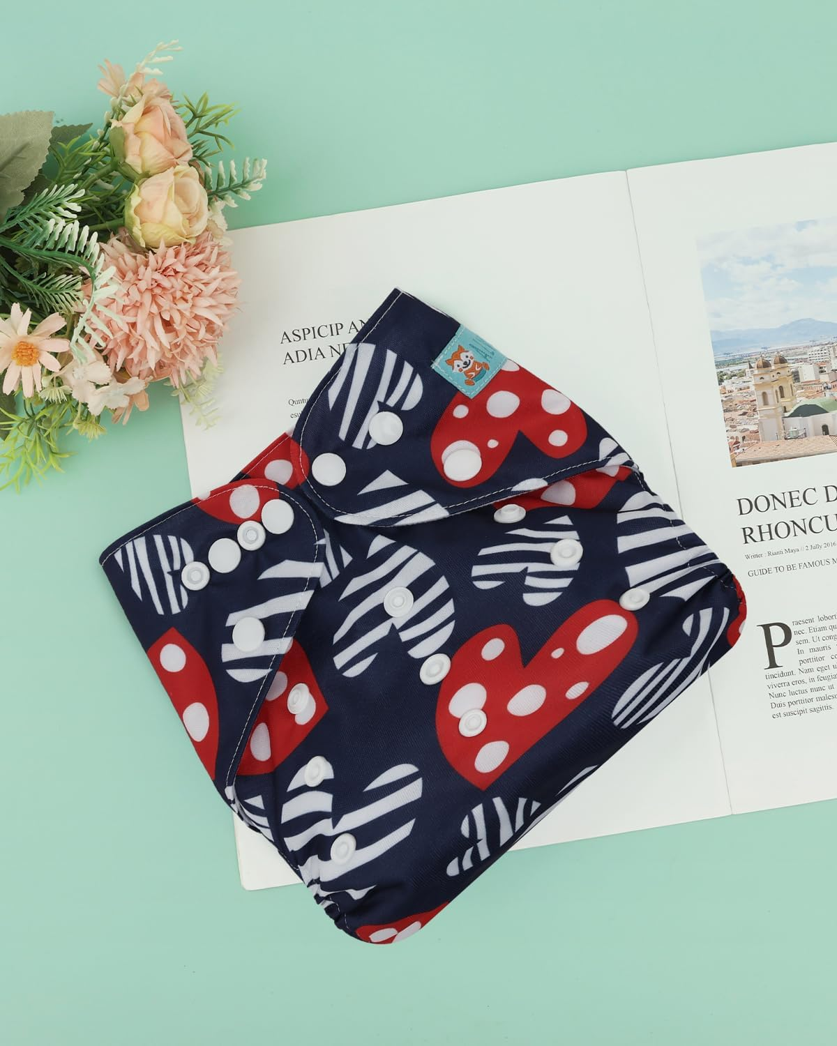 ALVABABY Baby Cloth Diapers One Size Adjustable Washable Reusable for Baby Girls and Boys 1 Pack with 2 Inserts YX-BS109-2TA image number 5