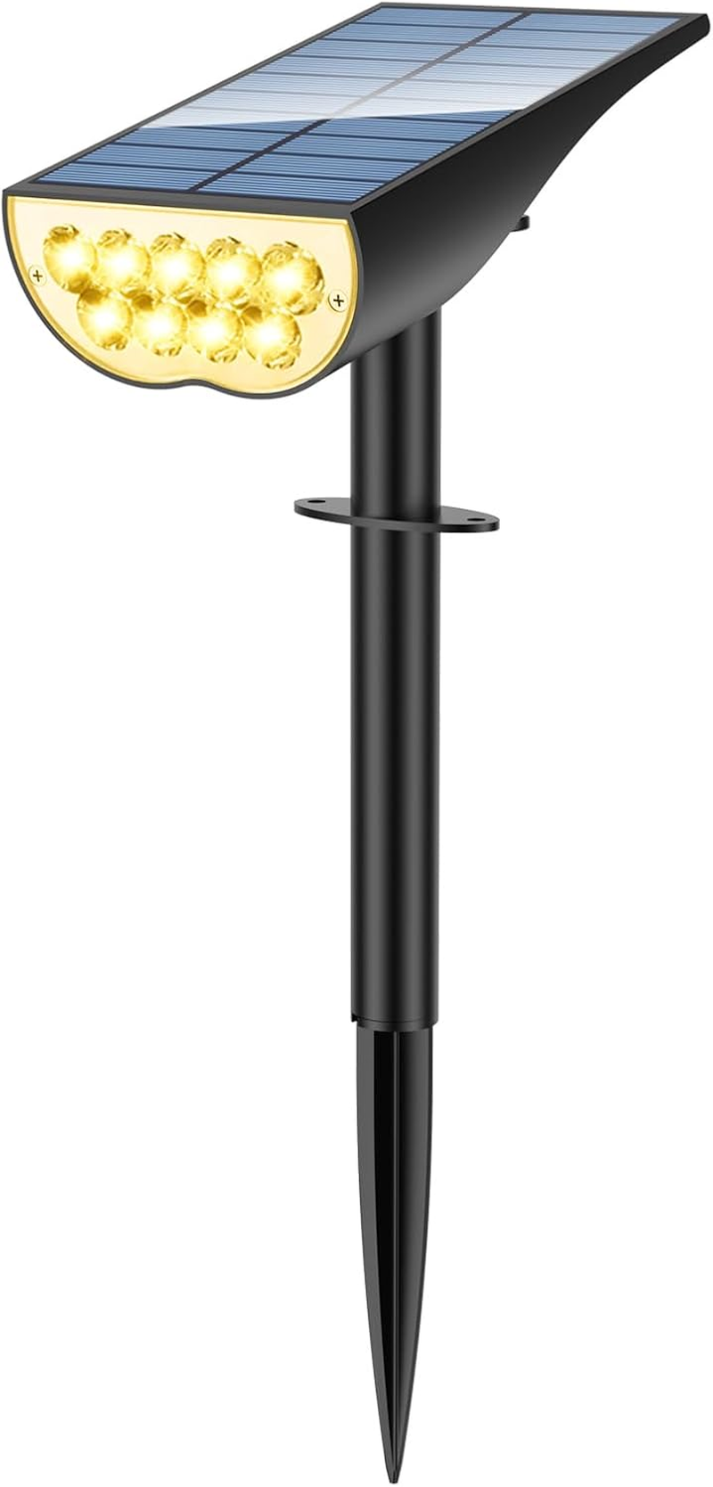 Solar Spot Lights Outdoor, Solar Lights Outdoor Waterproof IP65, 3 Brightness Modes Dusk to Dawn Landscape Spotlights for Yard Garden Pathway Tree Decoration, Cool White, 1 Pack