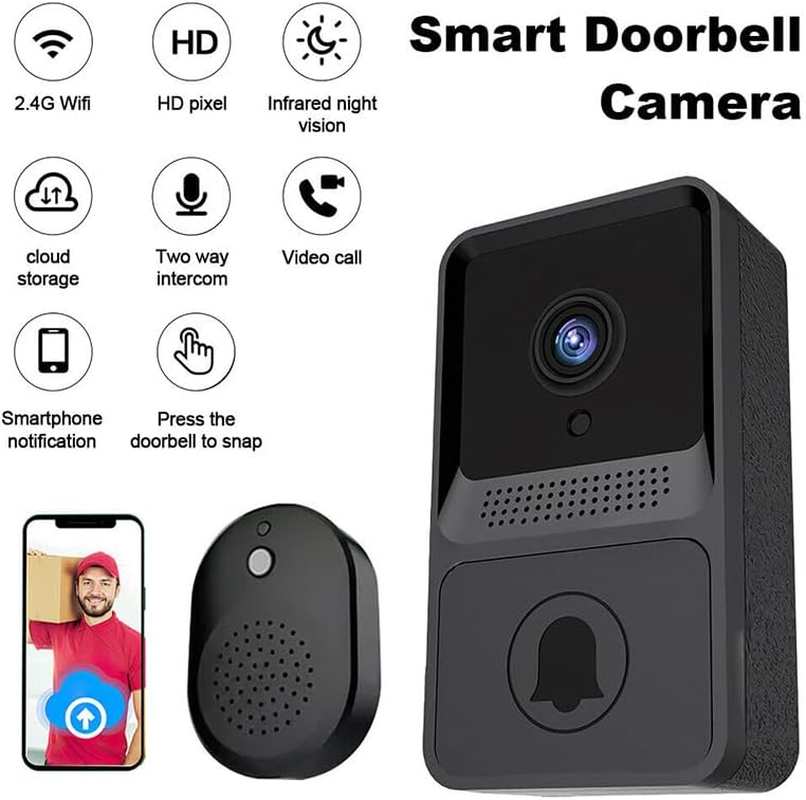 Wireless Wifi Video Doorbell Smart Phone Door Ring Intercom Camera Security Bell- Ultra-Hd Intercom Camera Security System- Seamless Mobile Phone Integration & 120&deg; Wide-Angle View image number 6