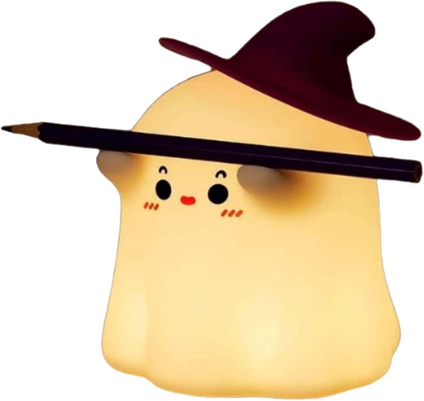 Magician Night Light, Silicone Nightlight with 500Mah Battery, 3 Brightness Modes, Rechargeable Night Lamp for Halloween Decorations Indoor Desktop Nightstand