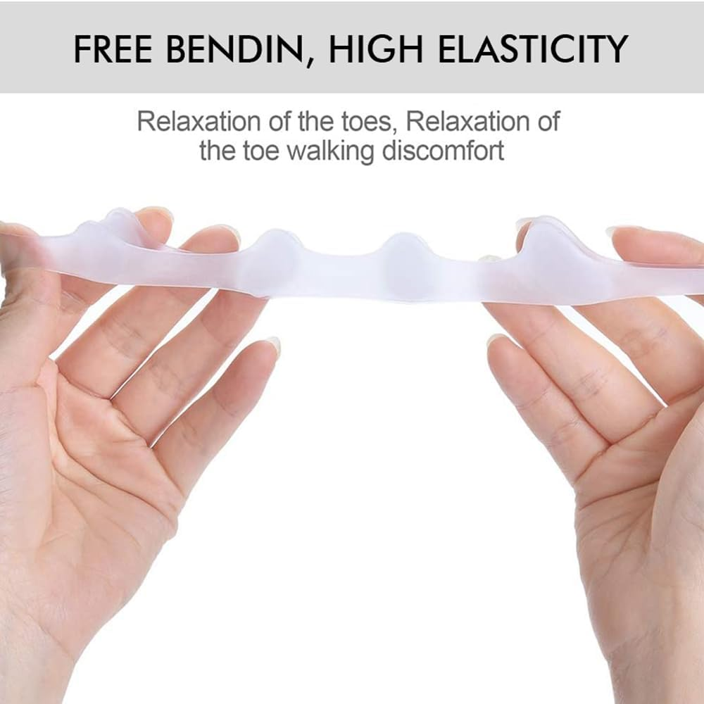 Silicone Toe Separators for Bunion Correction &ndash; Toe Spacers & Spreaders for Pain Relief &ndash; Unisex Comfort for Hammer Toes, Overlapping Toes (2Pair) image number 2