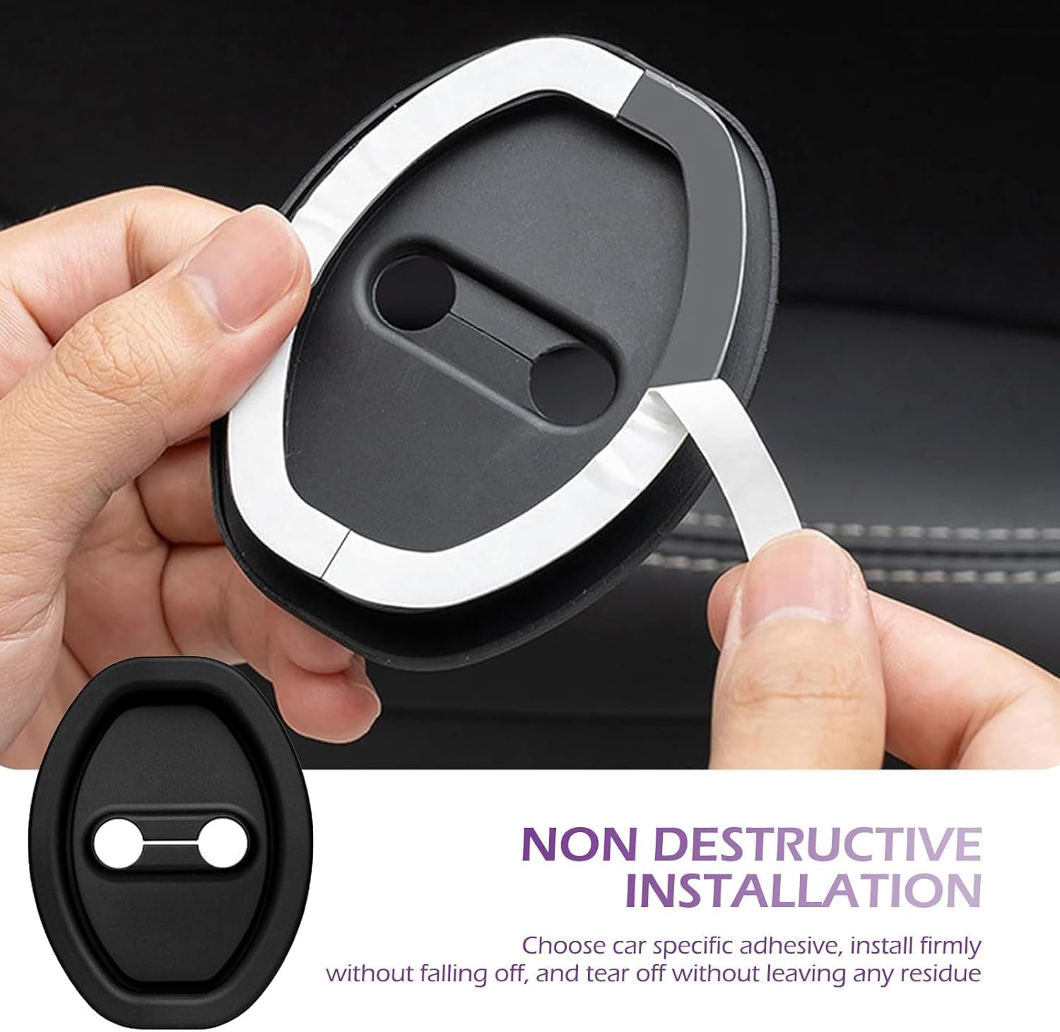 Silicone Car Door Latch Protective Covers, 4Pcs Silicone Door Latch Guard Universal Car Door Lock Cover Protector for Noise Reduction and Shock Absorption image number 5