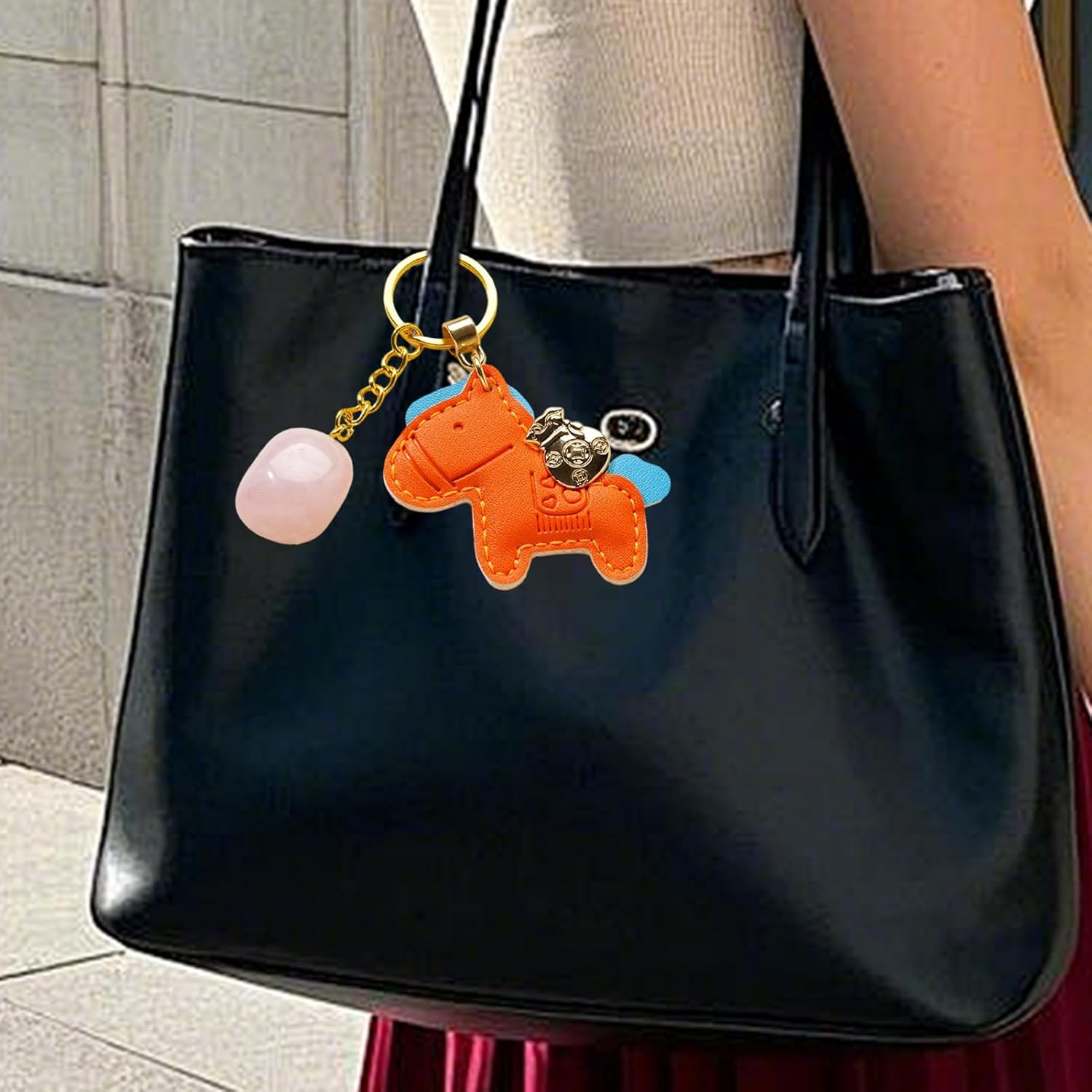 Wallet Pendant | 2026 Year of the S Faux Leather Lanyard | Animal Design Pendant for Backpack and Key Chain, for Women, Men, Teenagers, Men, Sons Gift - Red image number 2