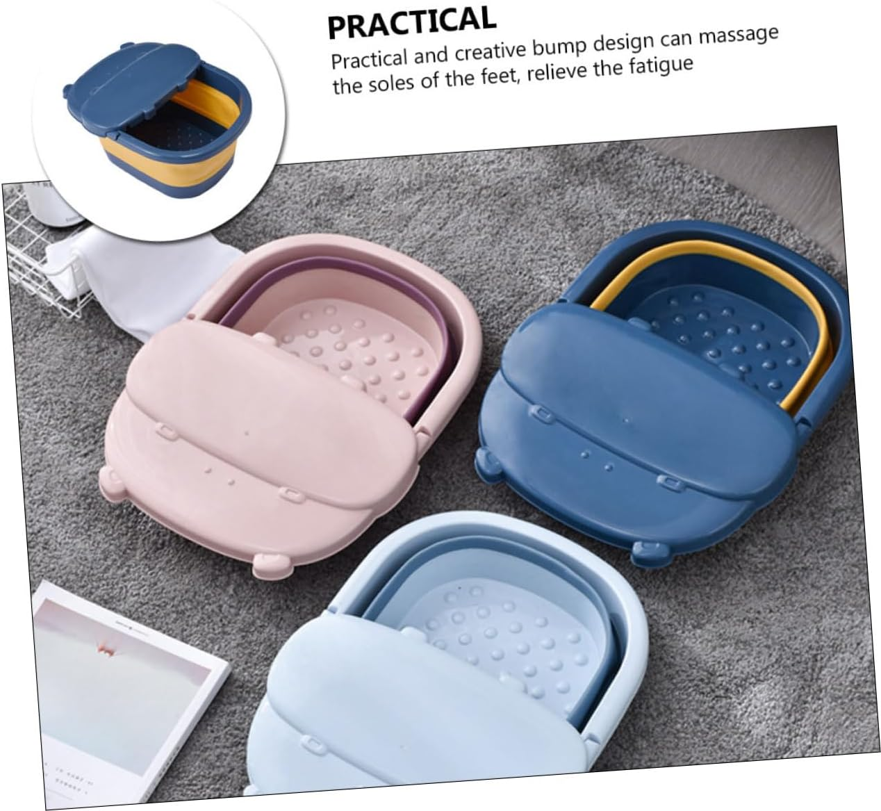 Beavorty Self-Massage Relief Foot Barrel Large Capacity Soak Foot Bucket for Tiredness image number 6