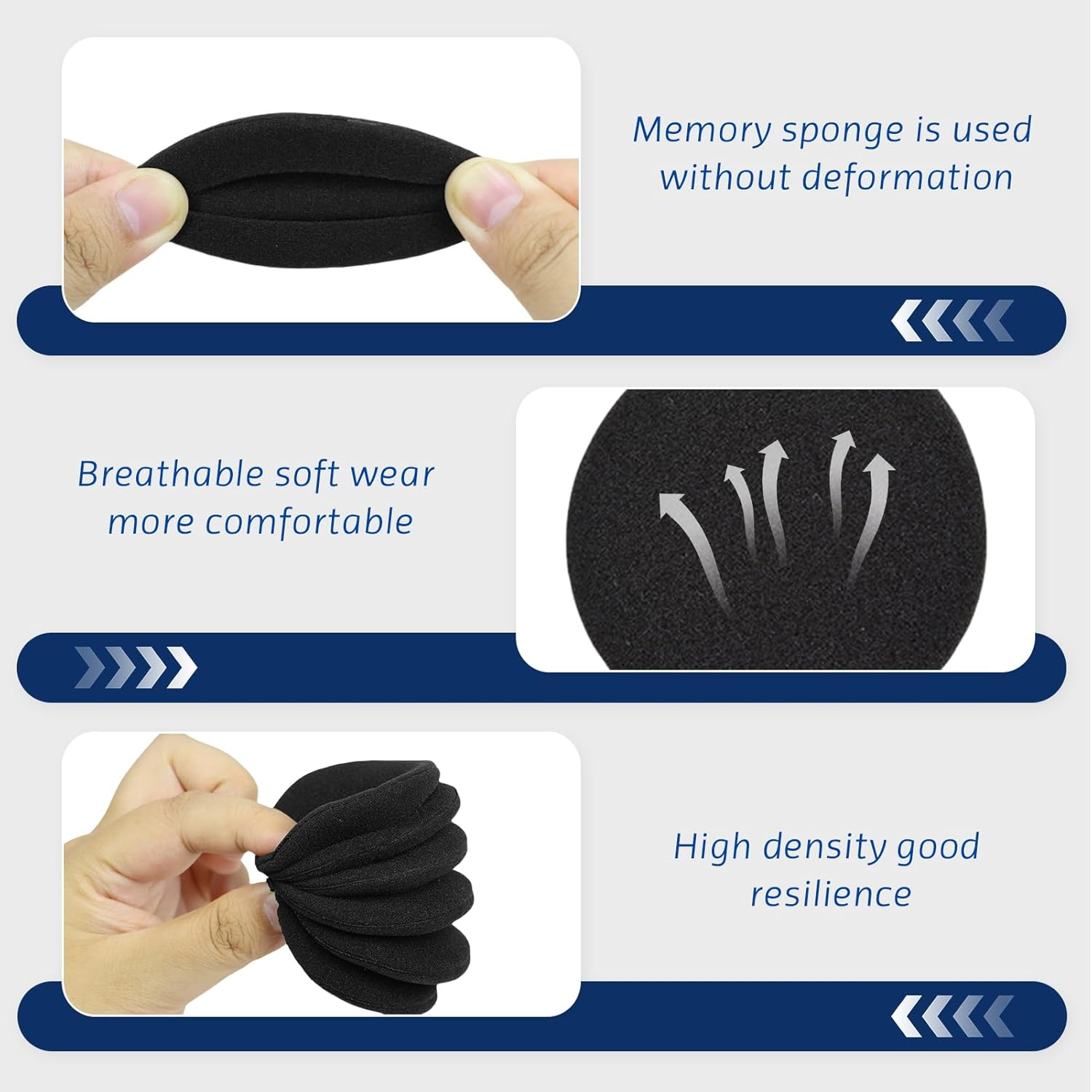 6 Pcs Headphone Ear Cushions, 55 Mm Foam Earpad Covers Replacement for Office Telephone, Gaming Headset, Comfortable and Fresh-Looking Headphone Pad for Long-Term Use and Enhanced Listening Experience image number 2