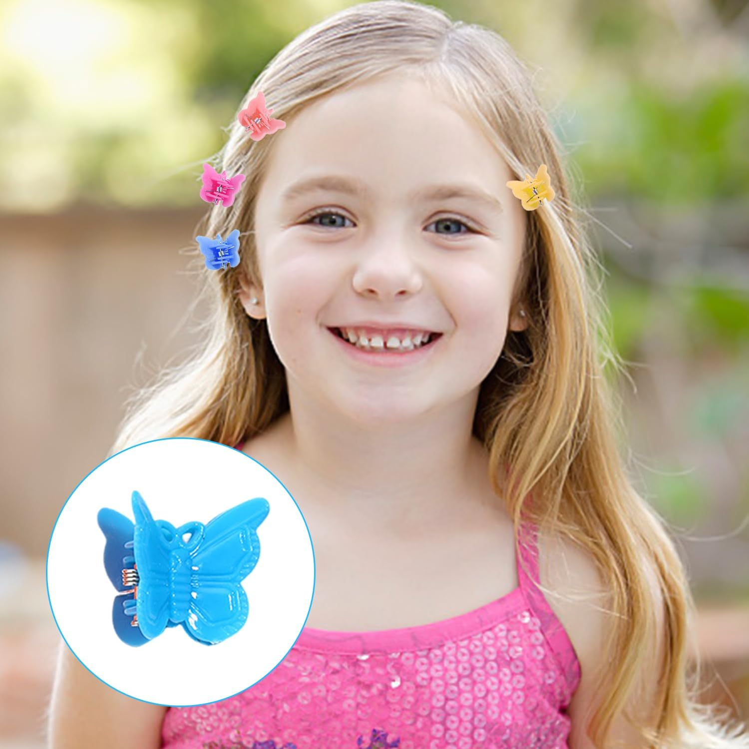 Pack of 50 Mini Butterfly Hair Clips and 100 Pieces Rubber Bands, Cute Hair Clips, Children'S Hair Accessories, Hair Accessories
