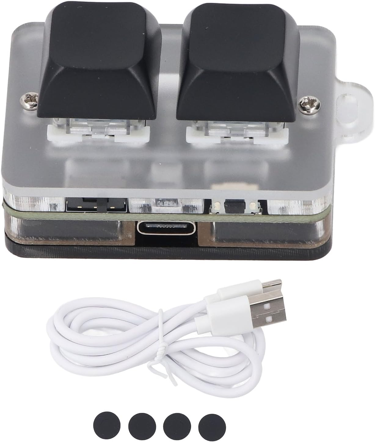 USB 2-Key Mini Keypad, Support Programming Macro and Software Blue Switch Custom Keyboard with RGB Light, Support Bluetooth and USB C Connection image number 5