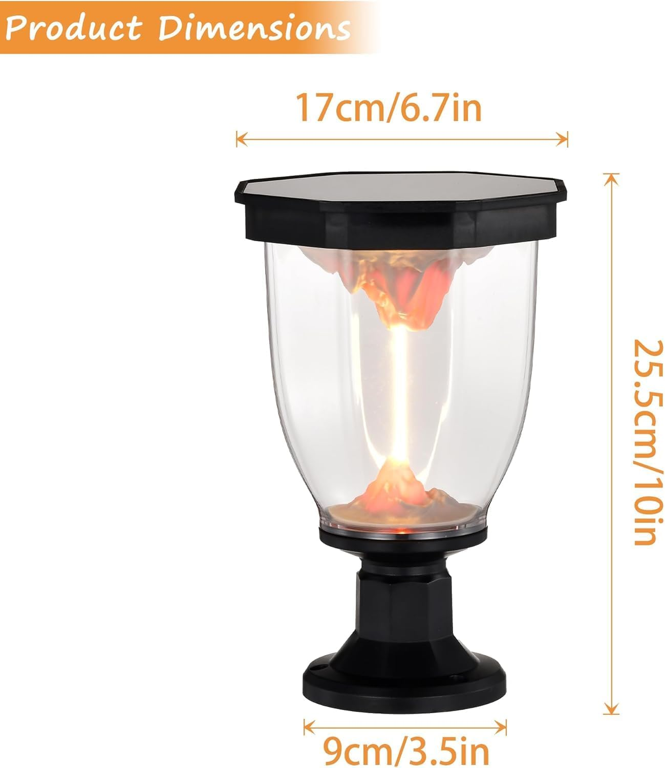 Solar Lights Outdoor Garden Waterproof, Flame Mountain LED Solar Light,Decorative Solar Post Lights for Yard, Patio & Landscape