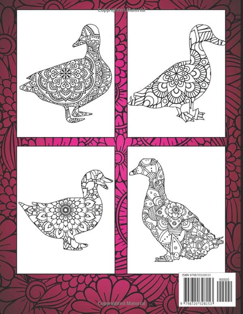 Duck Coloring Book: 40 Intricate Duck Coloring Pages with Beautiful Patterns to Release Stress after Stressful Working Hours, Duck Gifts for Women