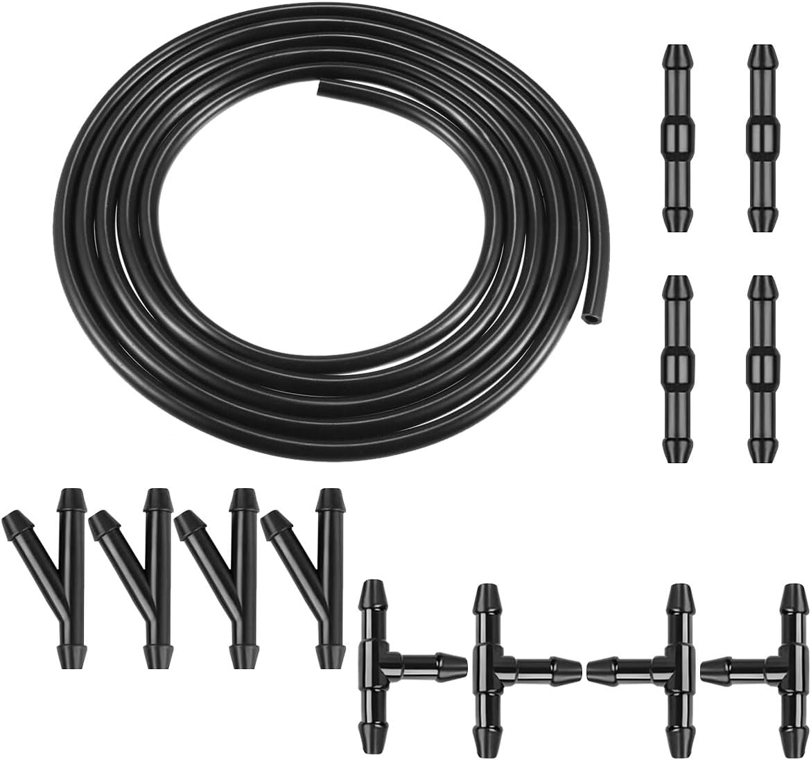 13PCS Car Windshield Washer Hose Kit, Includes 12 Hoses Connectors and 1 4M Washer Fluid Hose, Windshield Washing Tubing Repair Set for Connecting Nozzles and Car Water Pumps image number 5