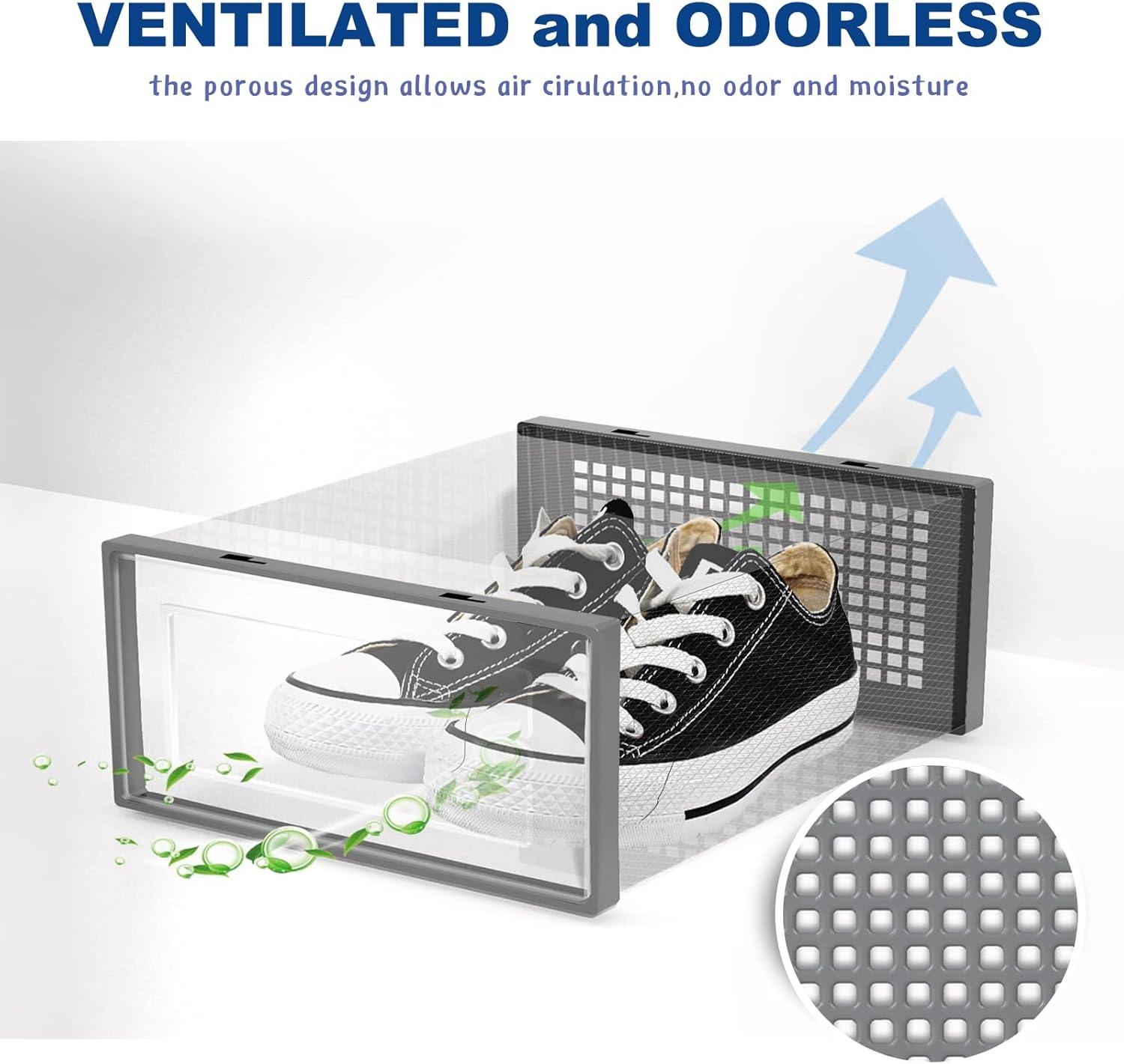 Stusgo Large 15 Pack Shoe Storage Box, Clear Shoe Box Plastic Stackable Shoe Organizer for Closet, Space Saving Foldable Shoe Rack Sneaker Container Bin Holder 15(33X 24X14Cm) image number 1