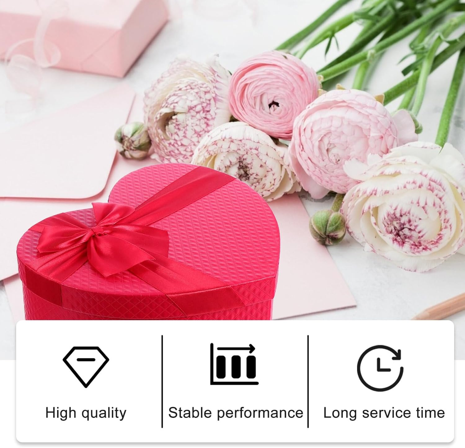 PACKOVE Heart Shape Packaging Boxes Red Heart Flower Box Heart Candy Box Heart Present Box Valentines Boxes Present Wrapping image number 5