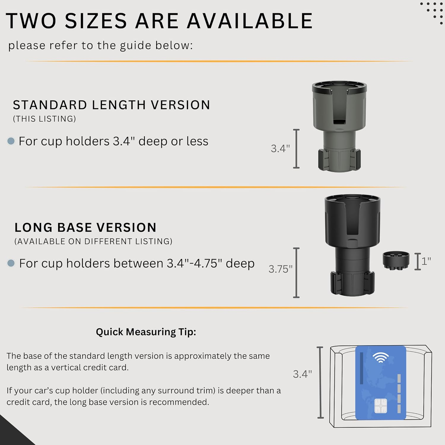 Swigzy Car Cup Holder Expander Adapter (Adjustable) - Holds Hydro Flask, Yeti, Nalgene, Large 32/40 Oz. Bottles & Big Drinks - Gray - Gray image number 6