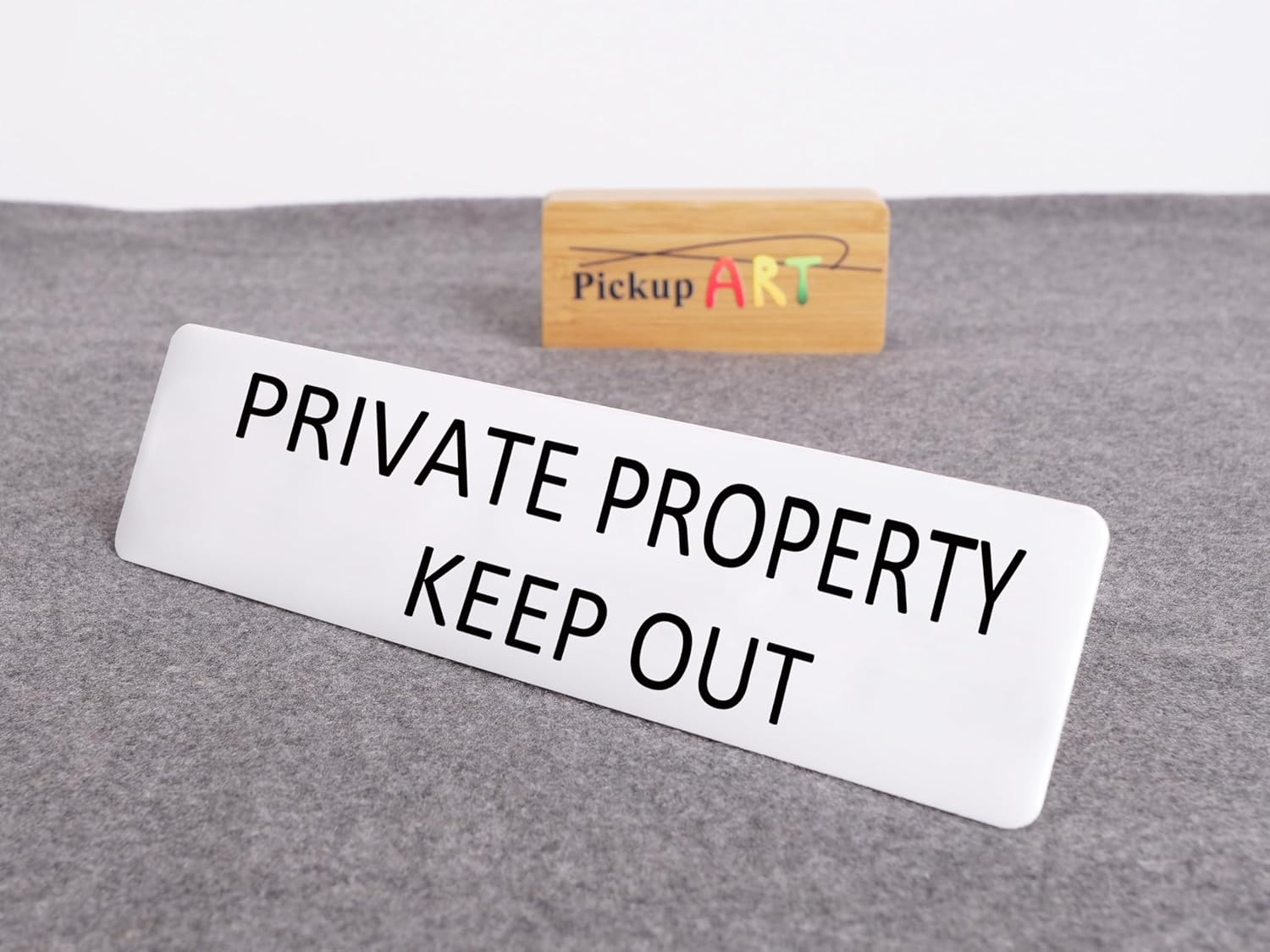 PRIVATE PROPERTY KEEP OUT Sign Self Adhesive Plaque Decal Door HOME SIGN (Style 3, 25X100Mm) image number 6