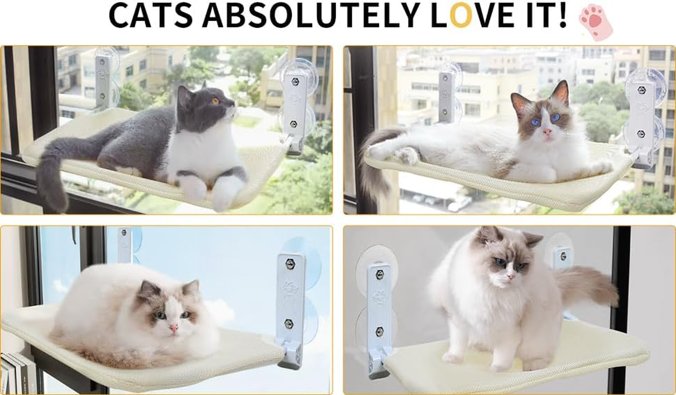 Cat Hammock,Cat Window Perch,Large Cats Window Cat Beds with 4 Suction Cups, image number 6