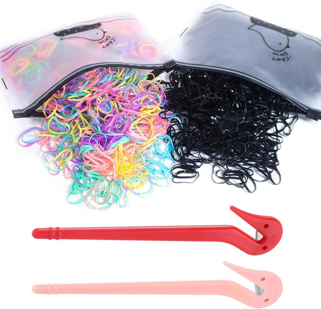 Colour Mini Hair Bobbles Pack of 2000 Small Hair Bobbles with 1 Piece Hair Bands Cutter Remover for Fine Hair and Hair Braiding Small Dreadlocks image number 2