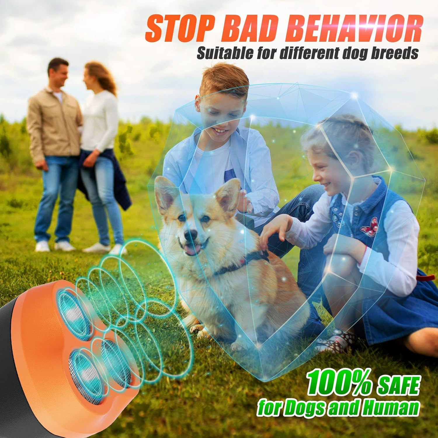 Anti Barking Device for Dogs, 3X Ultrasonic Dog Bark Deterrent Device, 15M Range Dogs Bark Control, Stop Dog Barking Devices for Small Medium Large Dog Outdoor Indoor Correct 4 Training Modes image number 5