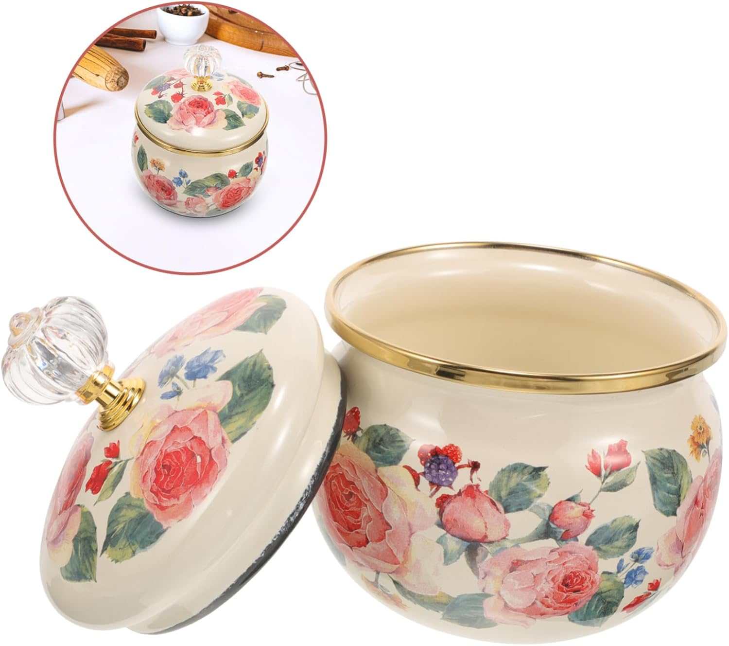Mikinona Enamel Spice Jar for Home and Restaurant for Seasoning and Candy Storage and Functional image number 3