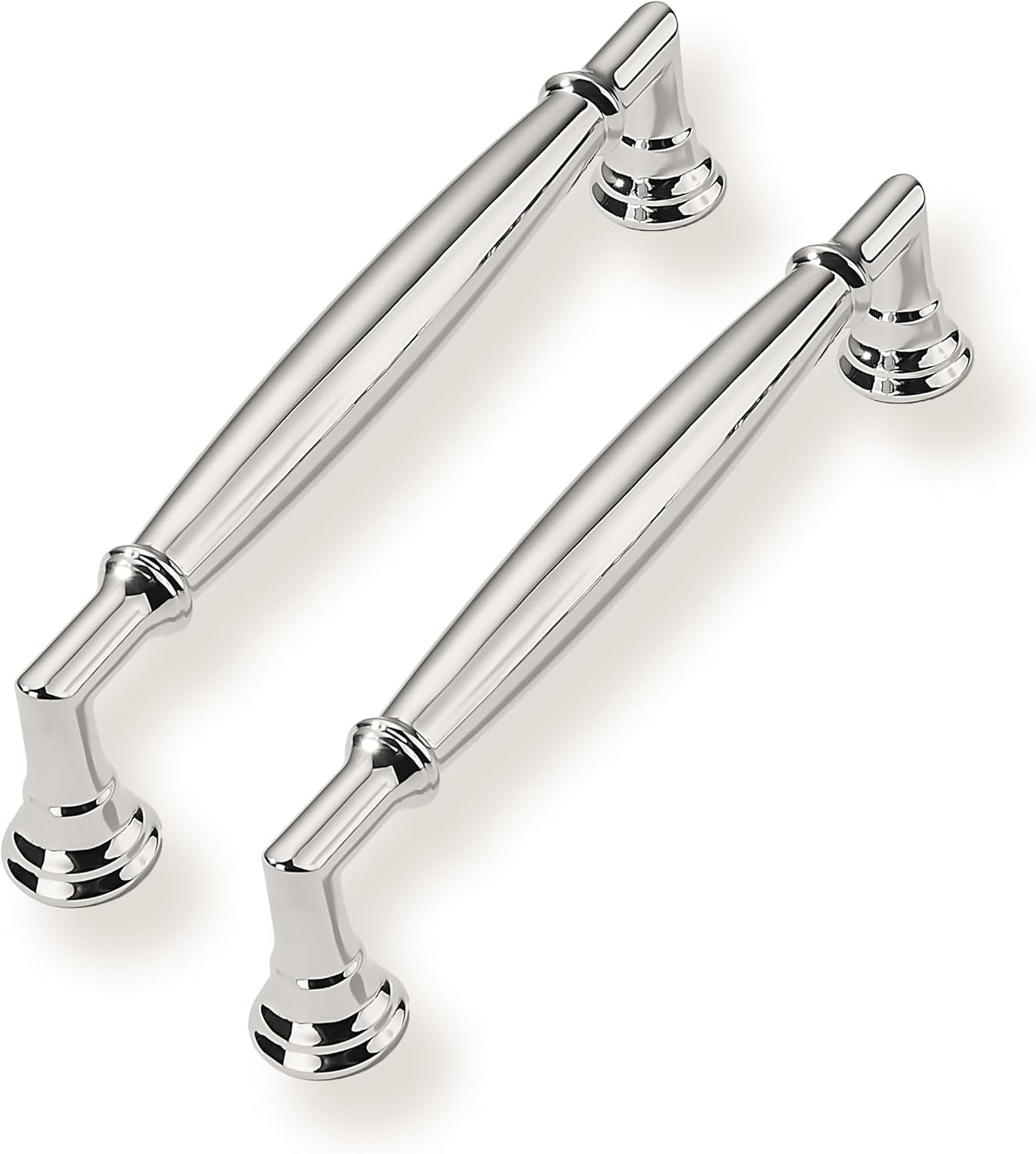 CABDM 10 Pack 5 Inch(128Mm) Polished Nickel Cabinet Pulls Heavy Duty Soild round Cabinet Pulls Kitchen Cabinet Hardware for Cupboard Drawer Handles Dresser Pulls