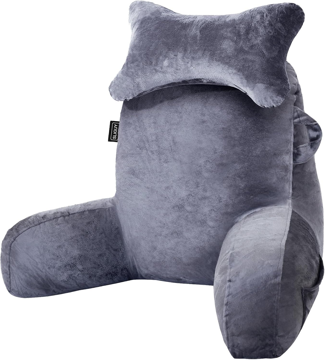 Pillow-Extra Large 78.7Cm Bed Rest Pillow with Detachable Neck Roll & Arms for Sitting in Bed or Couch-Backrest Reading Pillow Adult Back Pillows for Reading,Tv,Gaming,Relaxing(Black, XL)