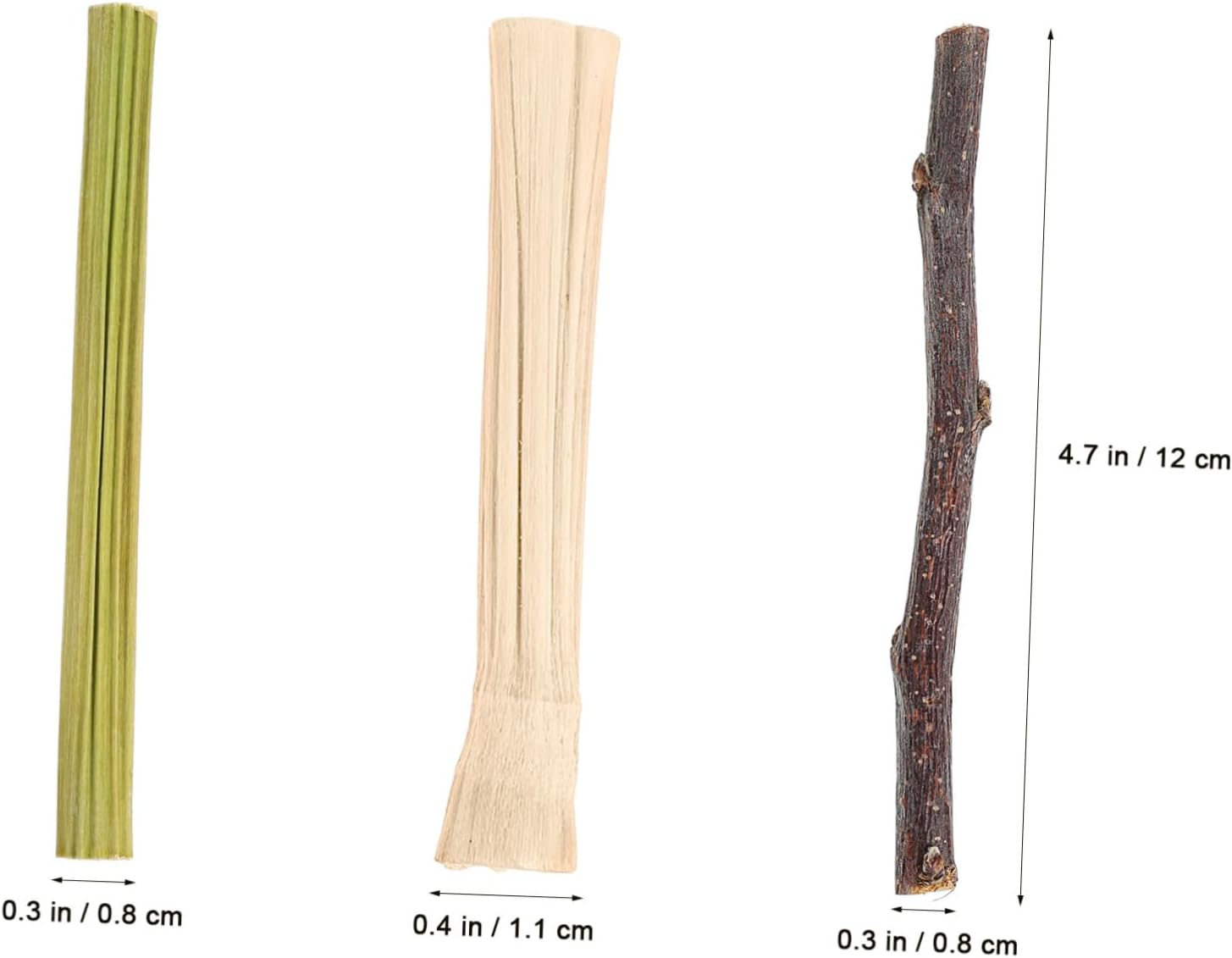 Toddmomy 55Pcs Bunny Chew Sticks Variety Pack 15 Natural Bamboo 20 Papaya Stem 20 Sticks Small PET Chew Toys for Rabbits Hamsters Chinchillas Guinea Pigs Wood Chewing for Tooth Grinding image number 1