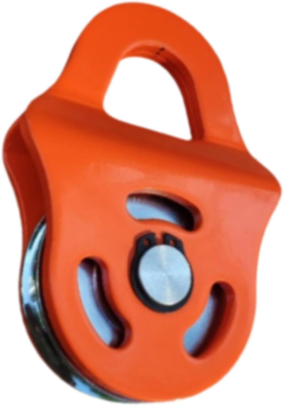 Jicsuxi Winch Snatch Block Heavy Duty 6 Ton Agricultural Recovery Winch Pulley Block Offroad Recovery Accessory, Orange