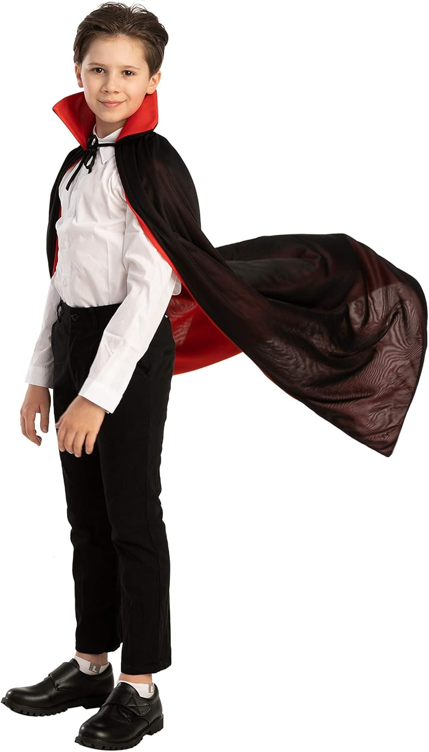 JOYIN Adult Child Unisex Vampire Costume Accessories Halloween Vampire Cape for Transylvania Dracula Theme Party image number 4