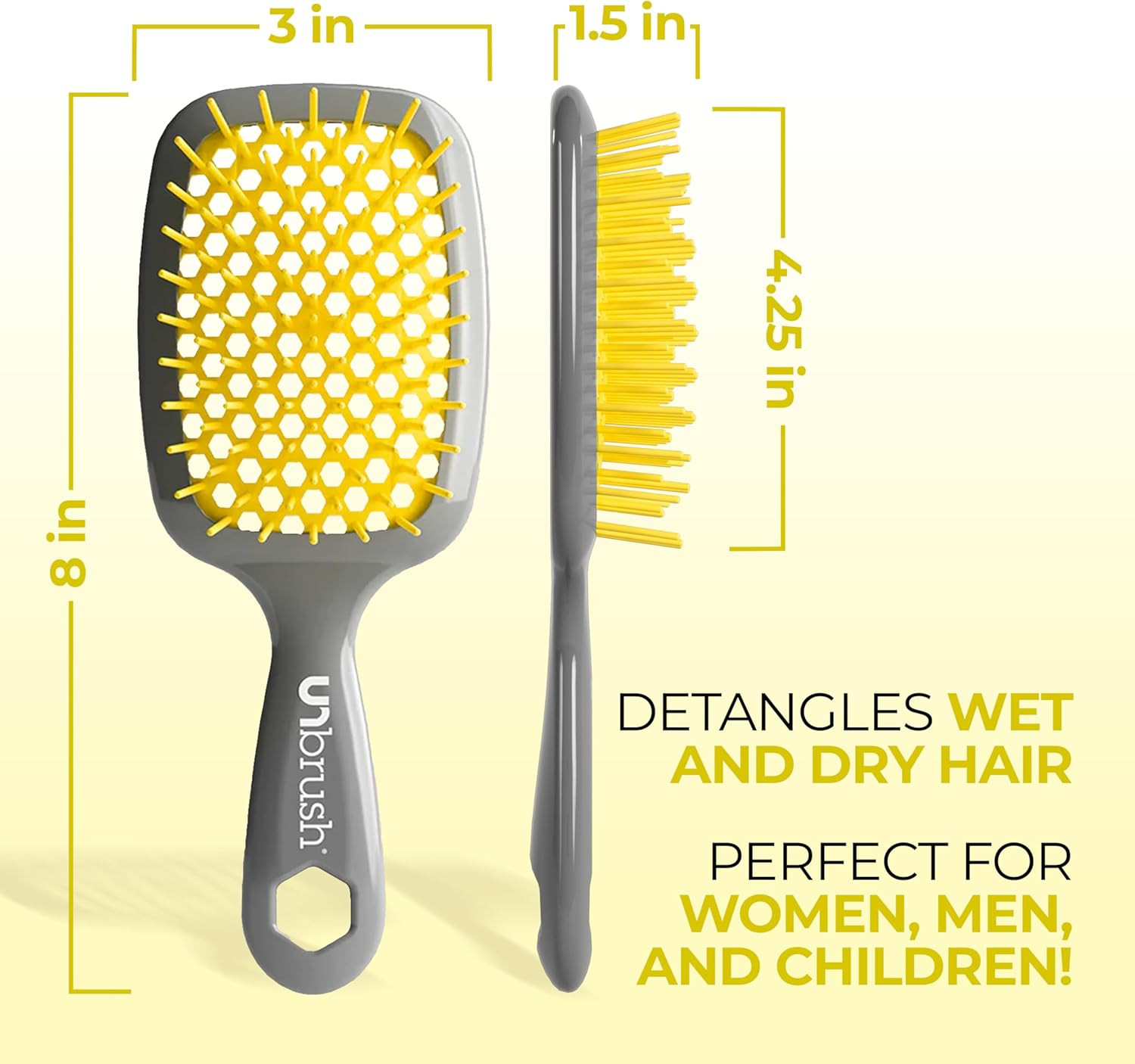 FHI Heat Unbrush Grey Handle, Yellow image number 4