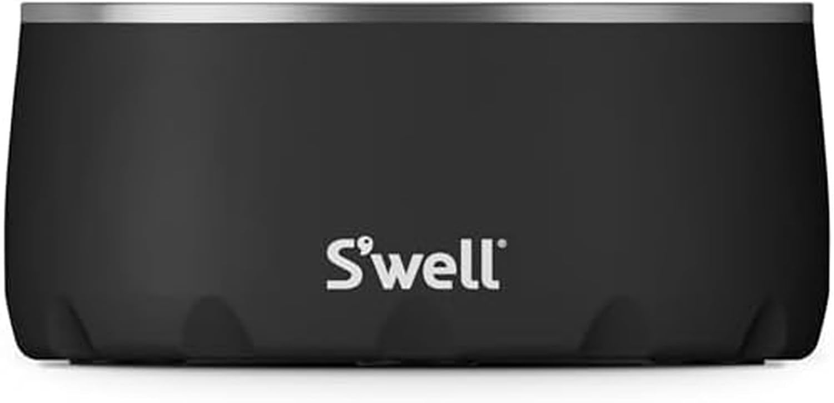 S'Well Stainless Steel Dog Bowl - for Small to Medium Size Dogs - 16Oz, Teakwood - Non-Slip and No-Spill Design with Rubber Bottom, and Dishwasher Safe - Bpa-Free Pet Bowl for Food and Water